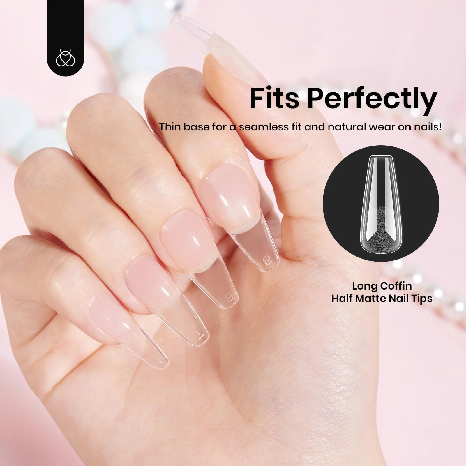 Etch-X Nail Tips Long Coffin Half Matte | 288Pcs - Image 7