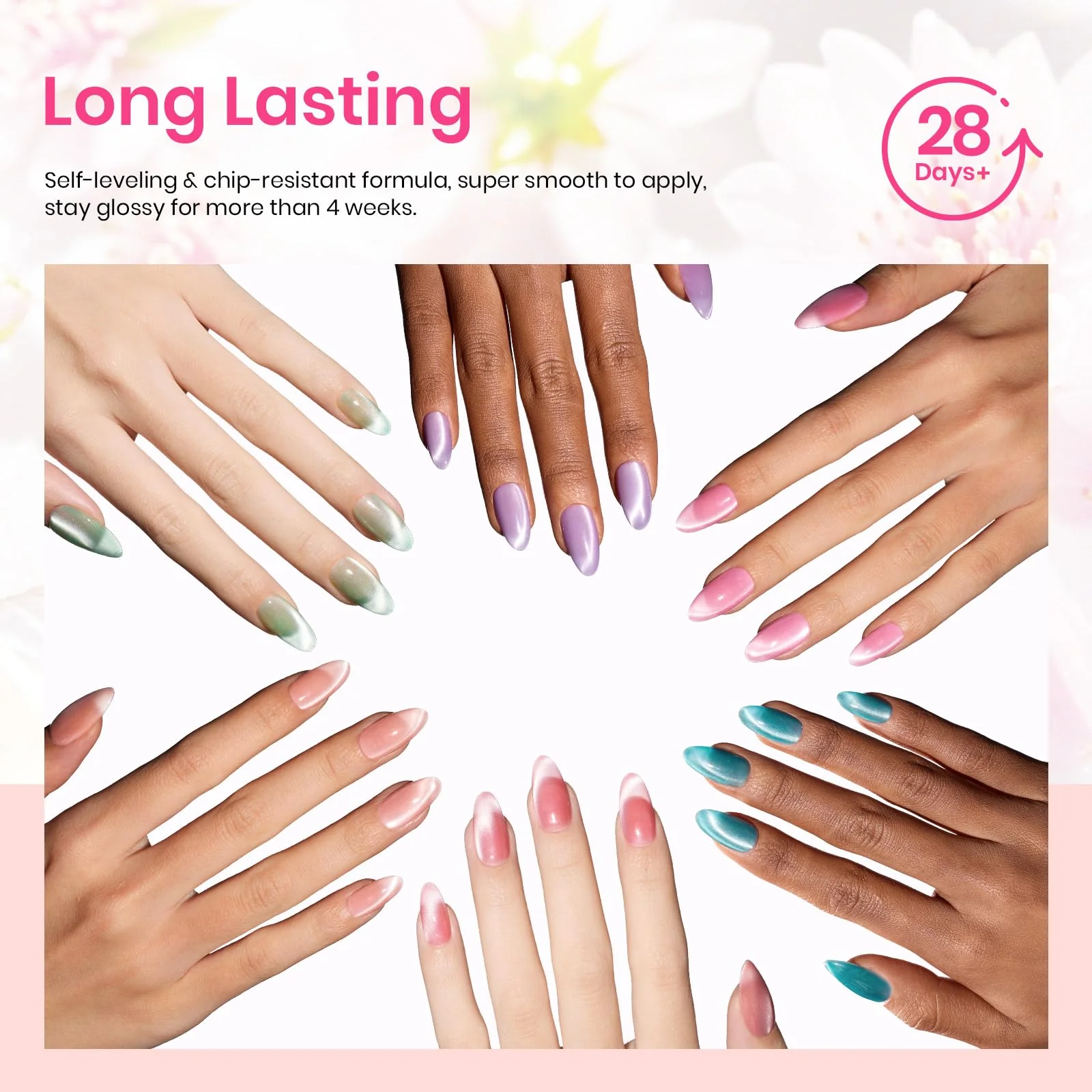 Fairy Garden  Cat Eye Spring Nails 6 Colors Gel Polish Set - Image 4