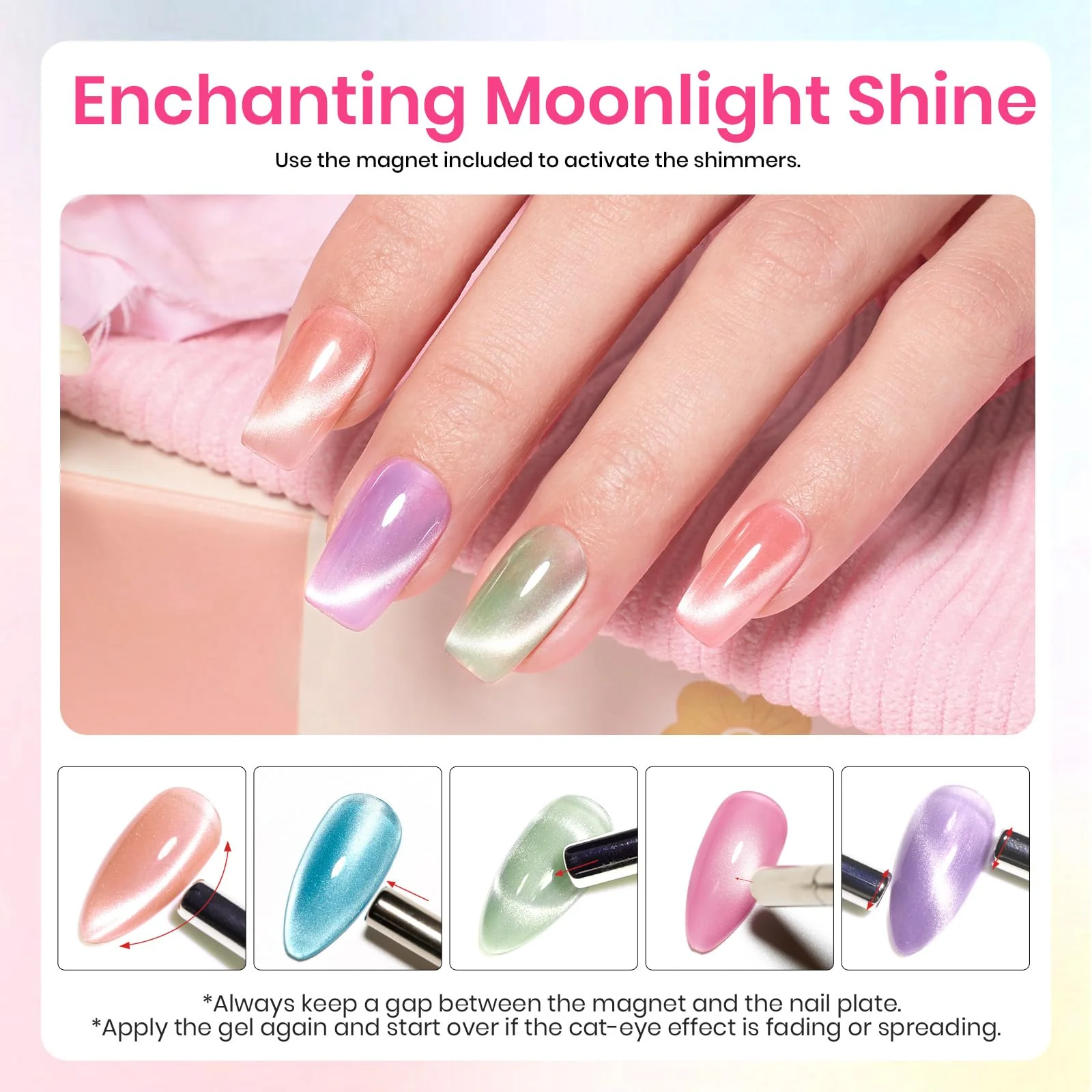 Fairy Garden  Cat Eye Spring Nails 6 Colors Gel Polish Set - Image 5