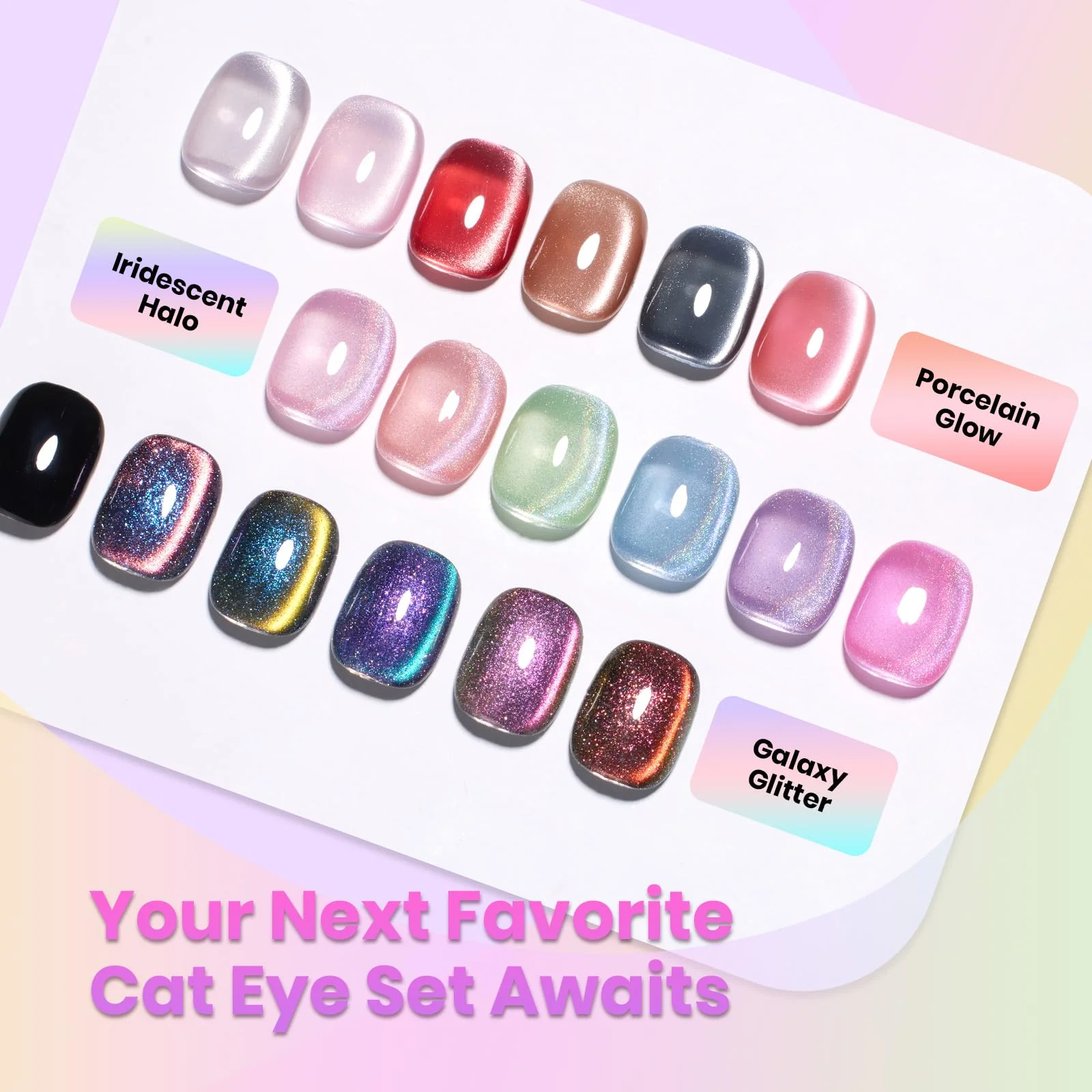 Fairy's Descent - Chameleon Cat Eye Spring Nails 6 Colors Gel Polish Set - Image 8