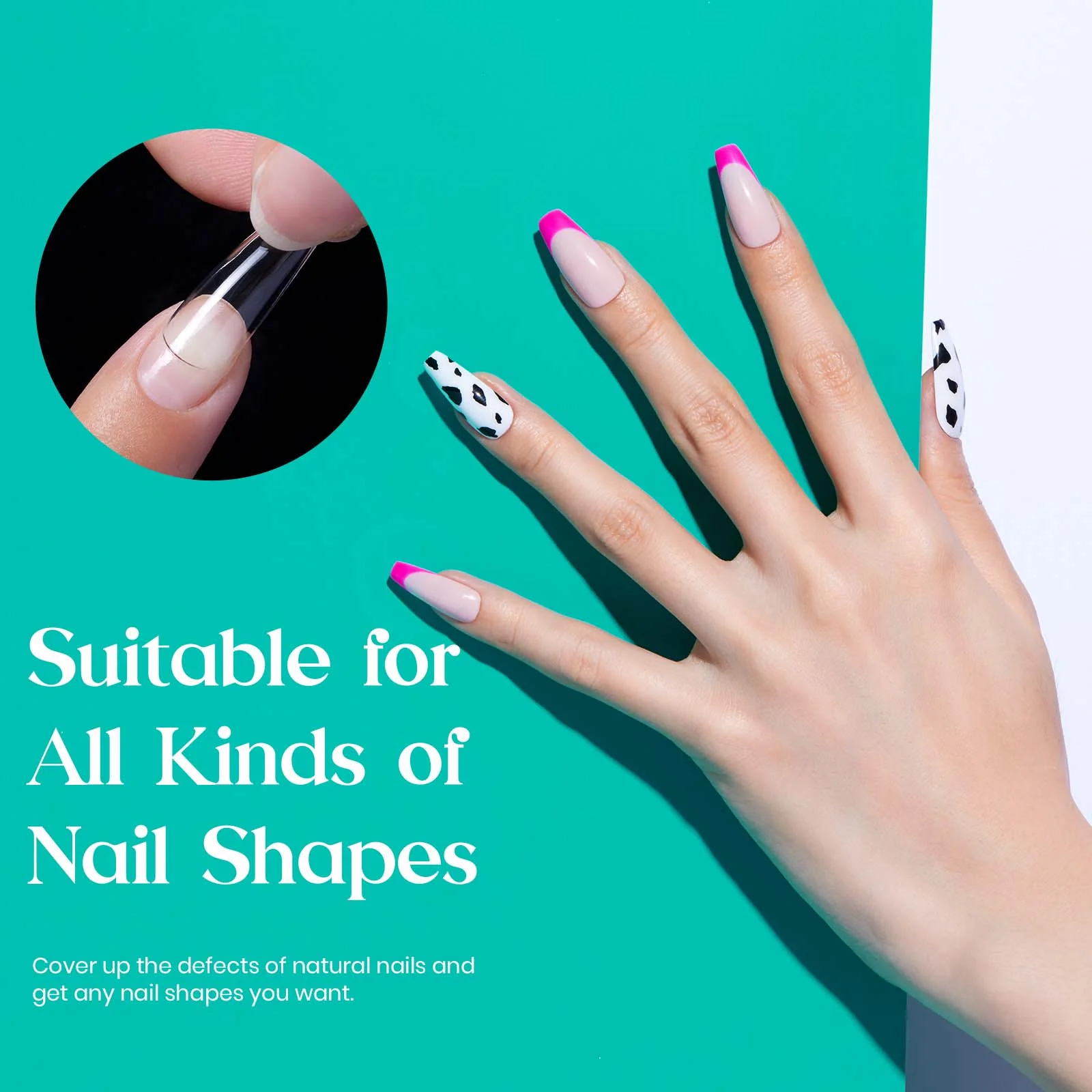 Medium Coffin Pre-shaped Nail Gelly Tips-500pcs #062 - Image 4