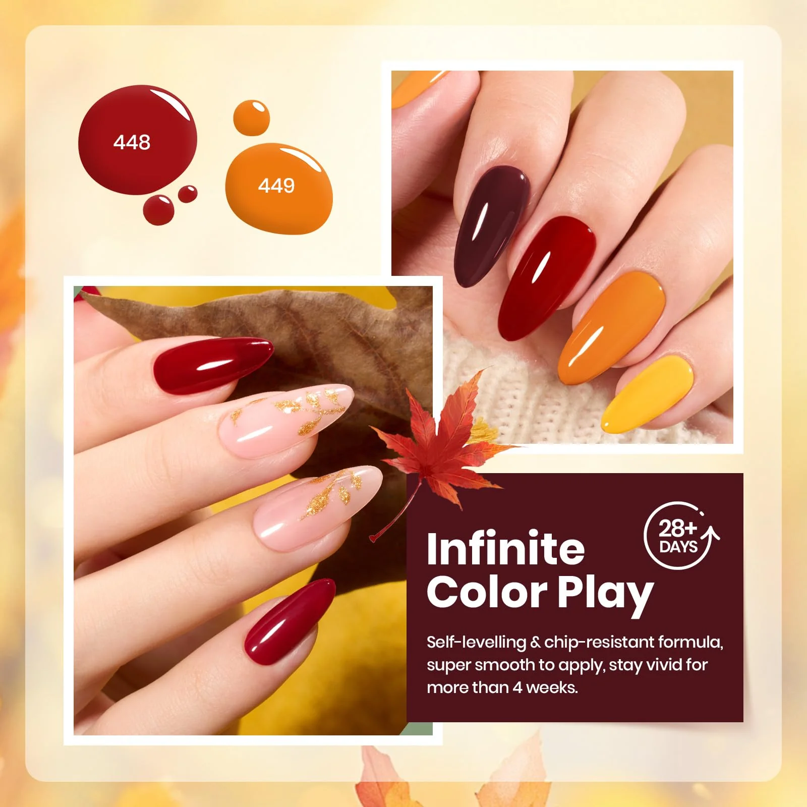 Golden Blessing - 6 Colors Fall Gel Nail Polish Set Kit - Image 3