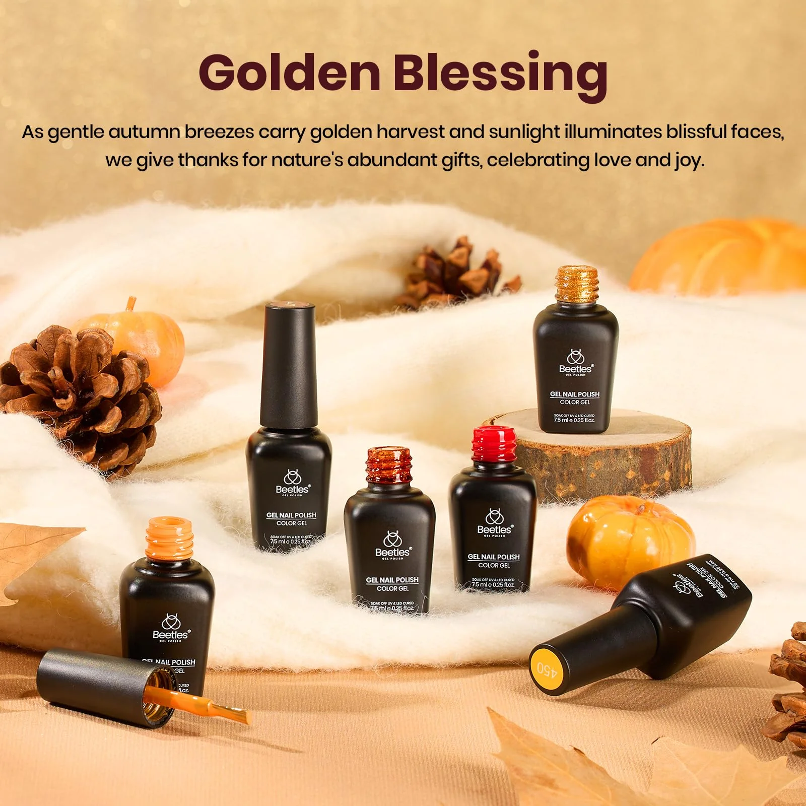 Golden Blessing - 6 Colors Fall Gel Nail Polish Set Kit - Image 5