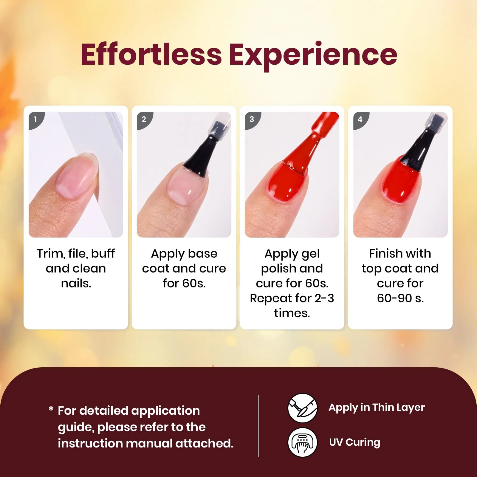 Golden Blessing - 6 Colors Fall Gel Nail Polish Set Kit - Image 7