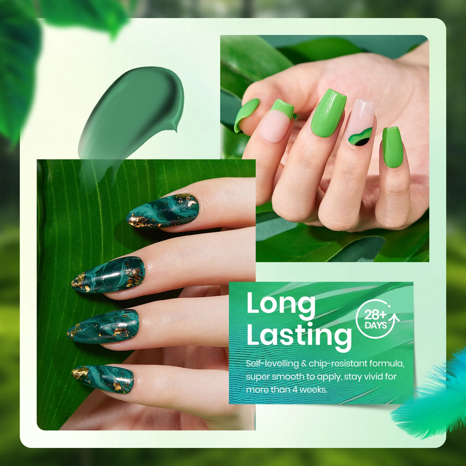 Avocados in Emerald Canopy | 6 Colors Gel Polish Set - Image 5