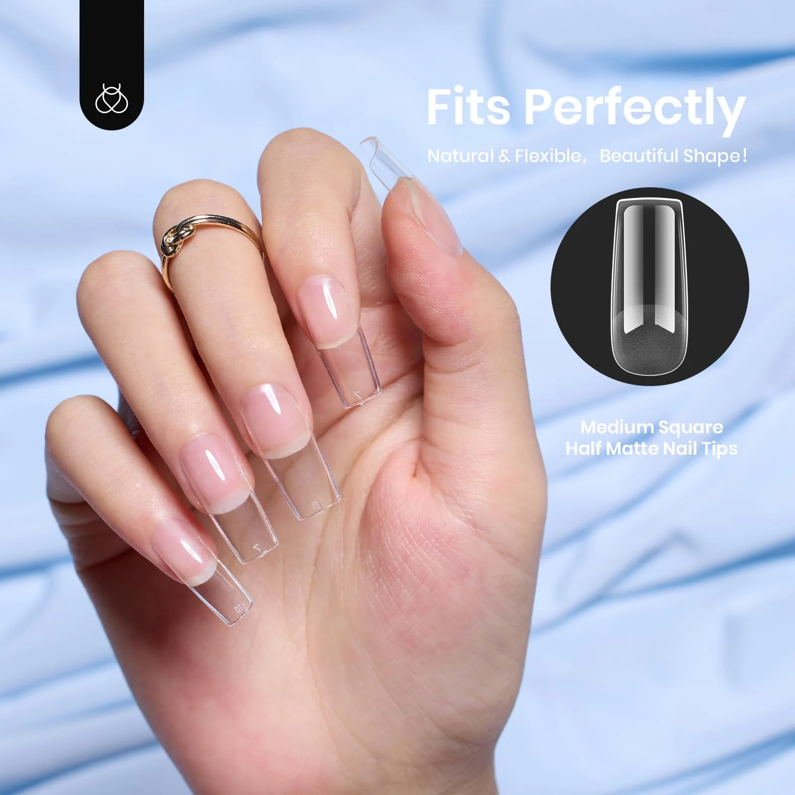 Half Matte Medium Square Nail Gelly Tips-504pcs#051 - Image 4