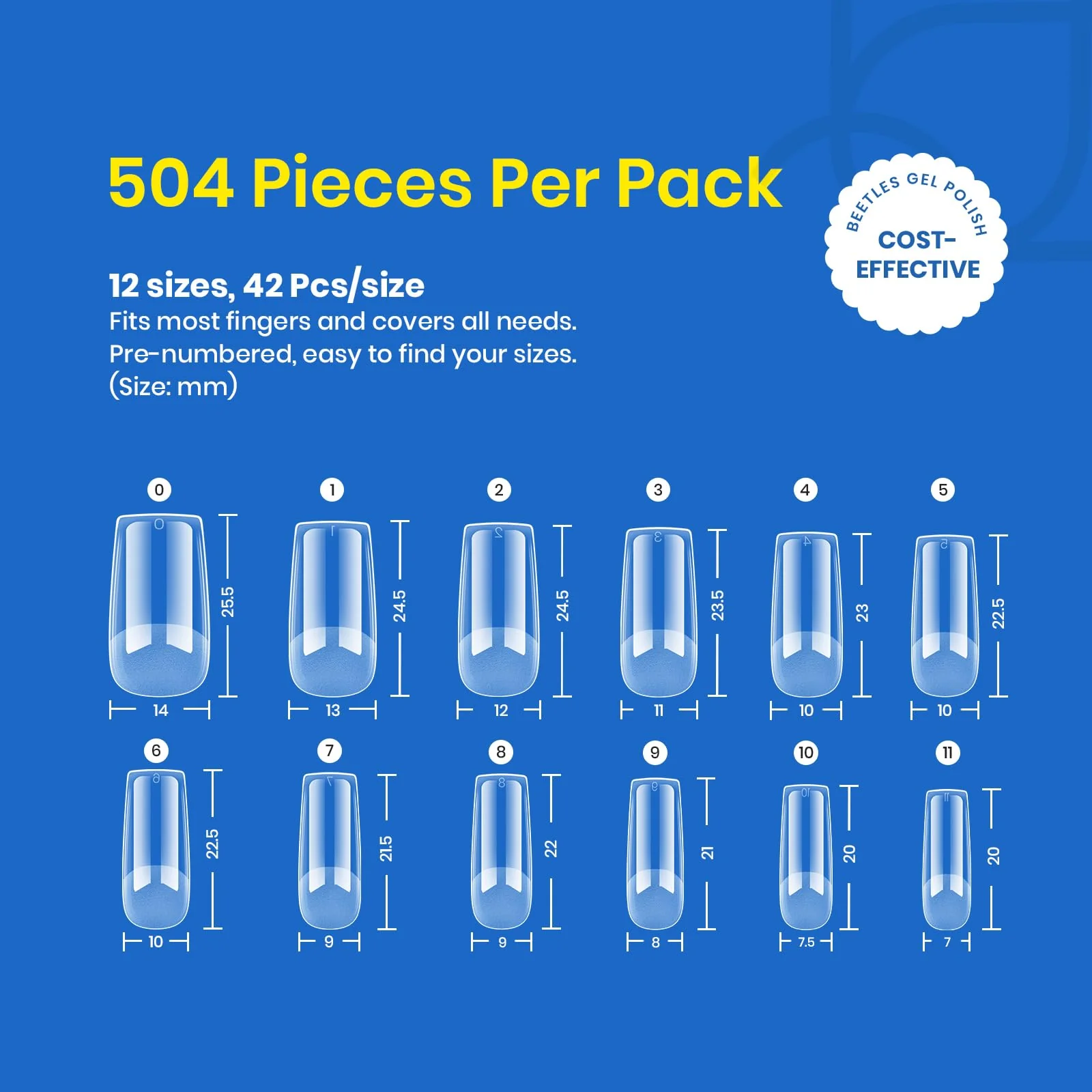 Half Matte Medium Square Nail Gelly Tips-504pcs#051 - Image 7