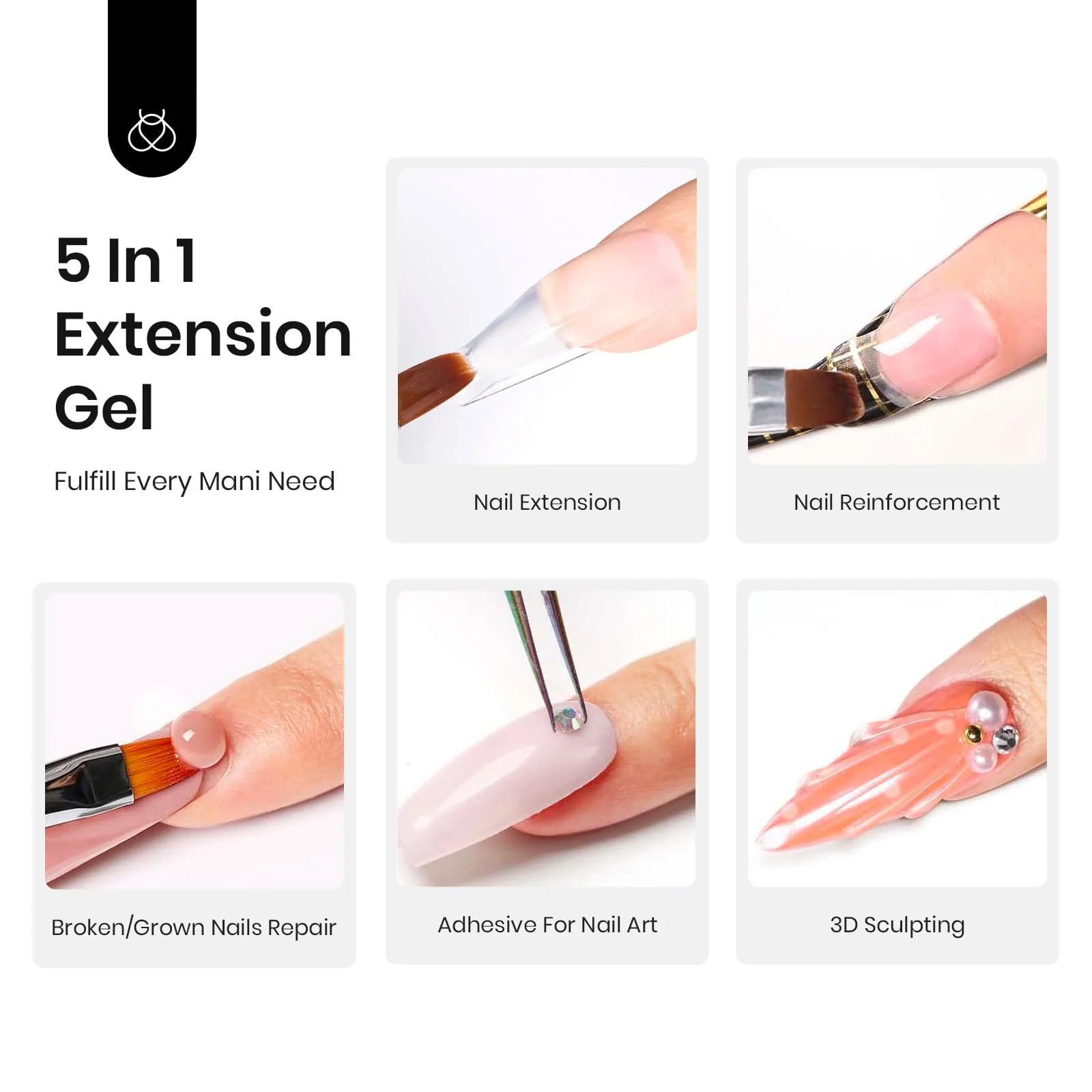 Hema-Free Clear Nail Extension Gel 2OZ/60g - Image 3