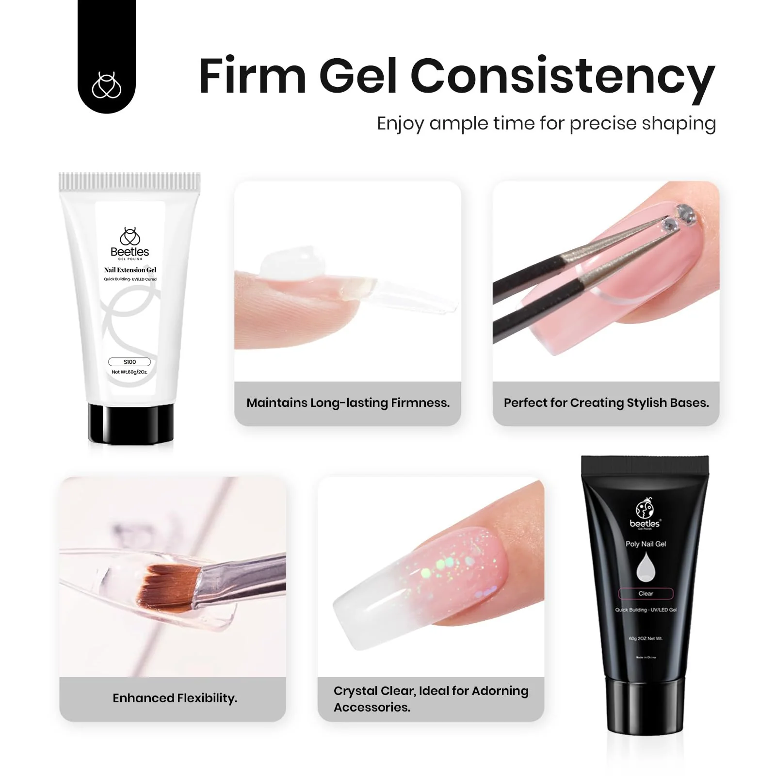 Hema-Free Clear Nail Extension Gel 2OZ/60g - Image 5