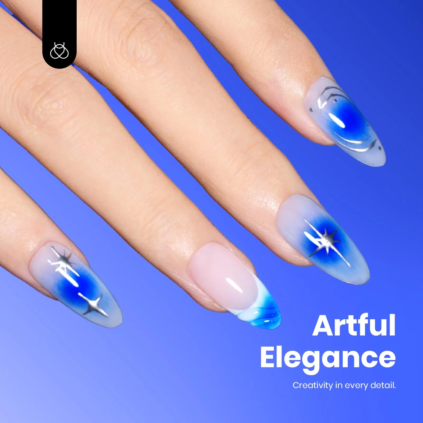 Hema - Free Eternal Blue Winter Nails- 15ML Full Size Royal Blue Gel Polish Nail - Image 4