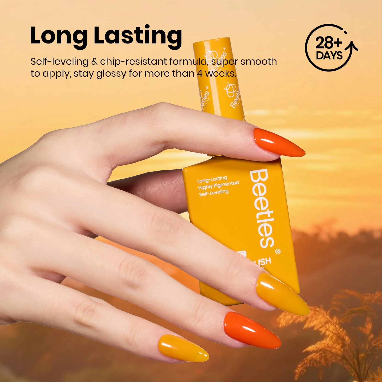 Hema Free Golden Hour - 6PCS Burgundy Orange Dark Red Green Gel Nail Polish Kit - Image 5