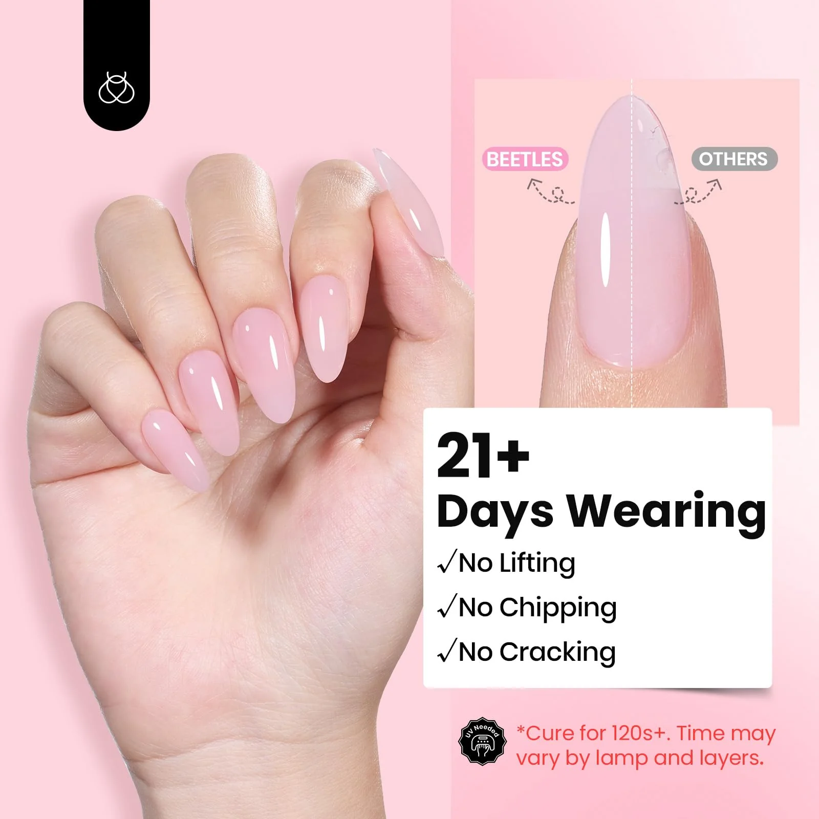 HEMA-Free Hard Gel for Spring Nails -1.06oz 9 in 1 Jelly Pink Cured Sculpting Stengthener Gel for Nail Extension - Image 5