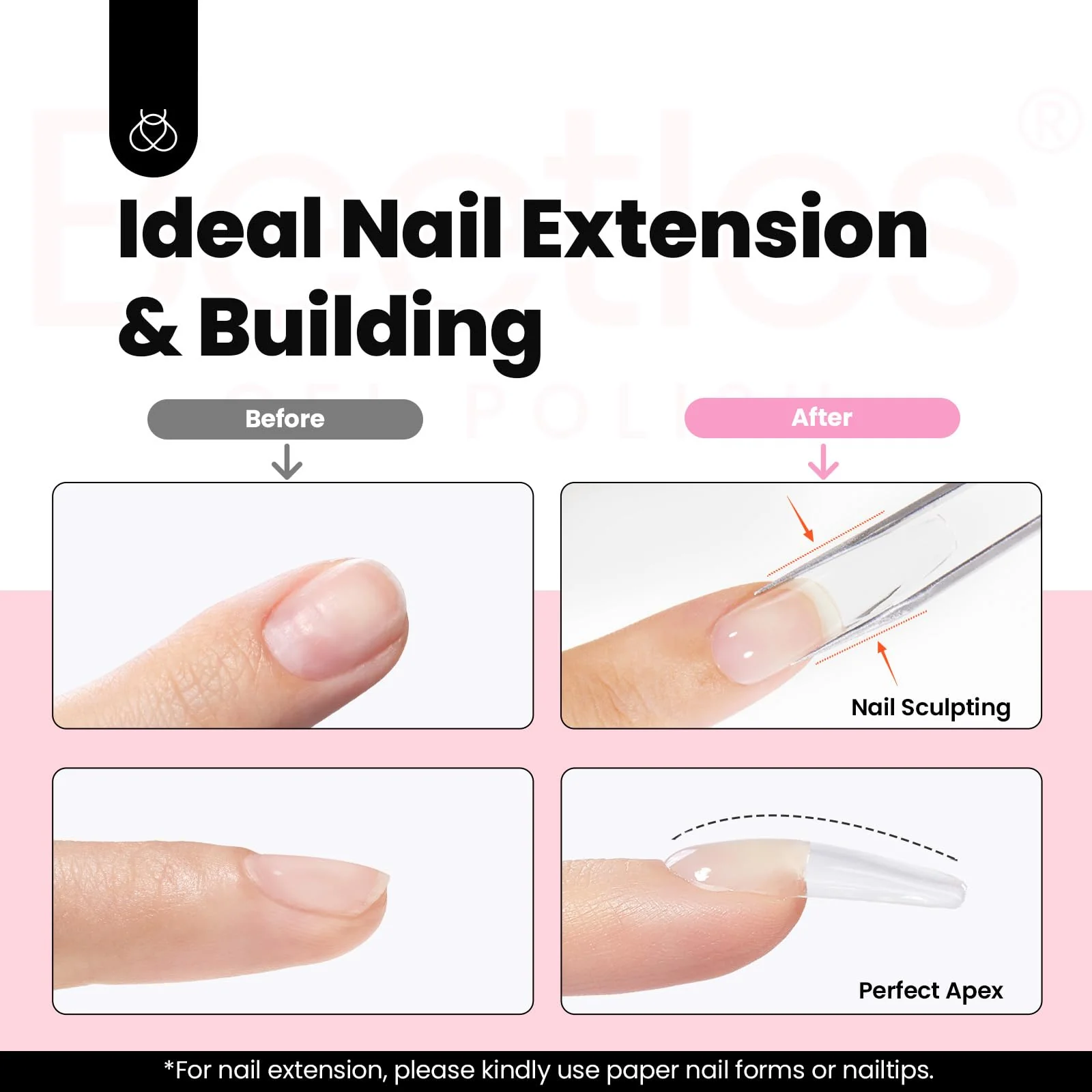 HEMA-Free Hard Gel for Spring Nails -1.06oz 9 in 1 Jelly Pink Cured Sculpting Stengthener Gel for Nail Extension - Image 6