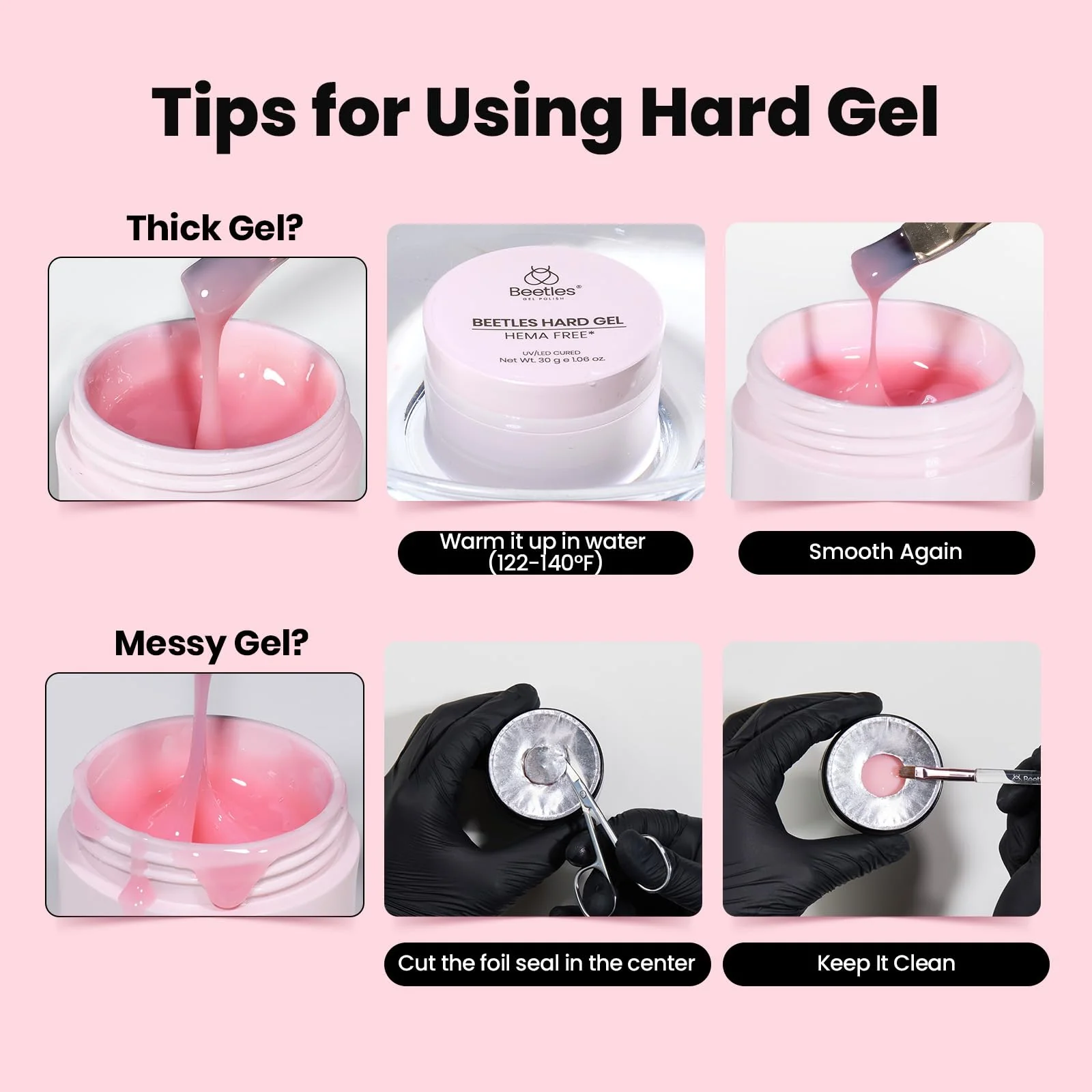HEMA-Free Hard Gel for Spring Nails -1.06oz 9 in 1 Jelly Pink Cured Sculpting Stengthener Gel for Nail Extension - Image 7