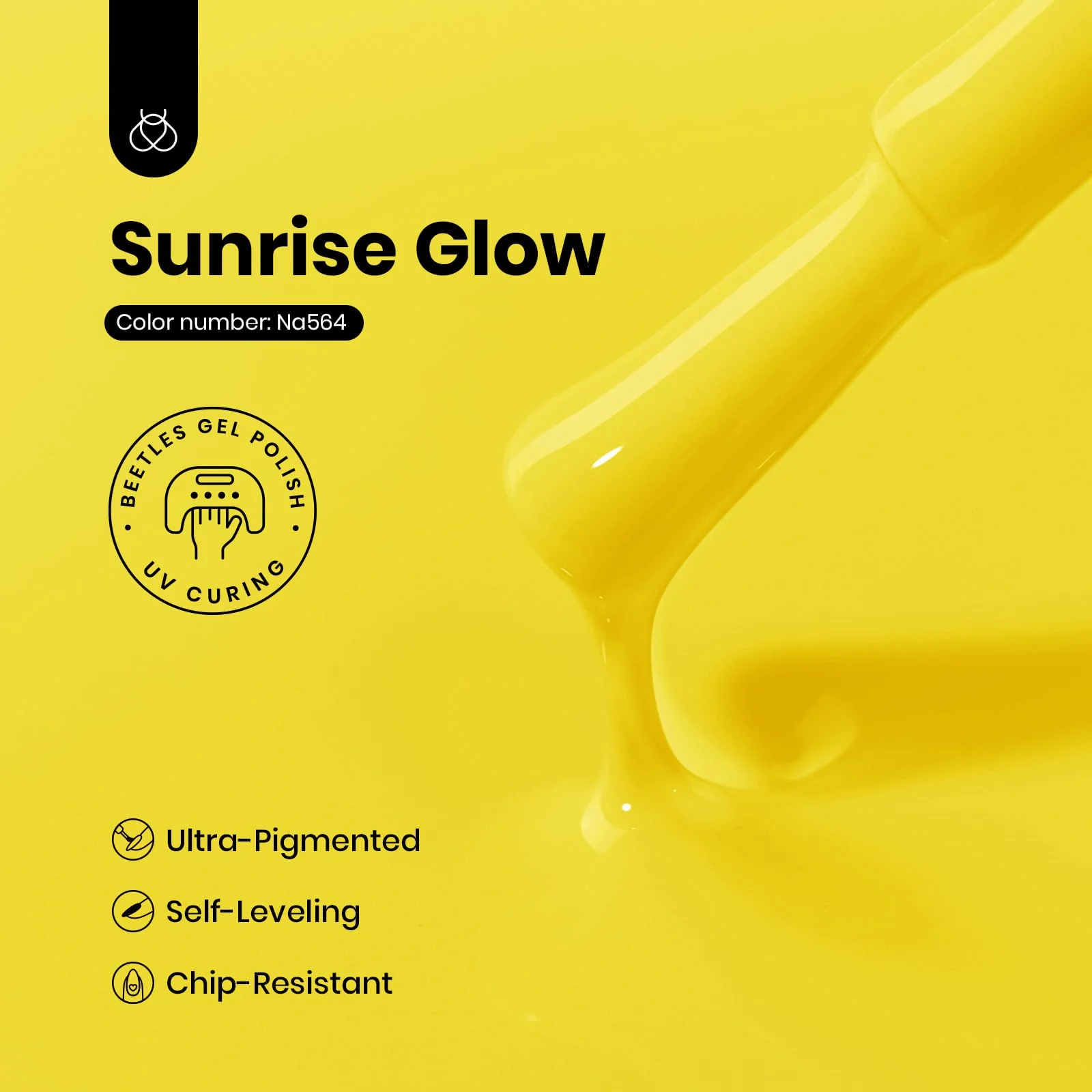 Hema Free High Gloss Yellow Summer Sunrise Glow Gel Polish 15ml - Image 3