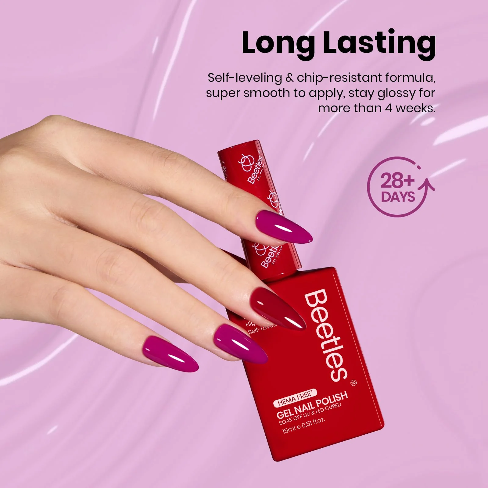 Beetles Midnight Elegance Winter Nails Hema Free Gel  Polish Set - Colorful Bottle 6 Color Each 15ml - Image 5