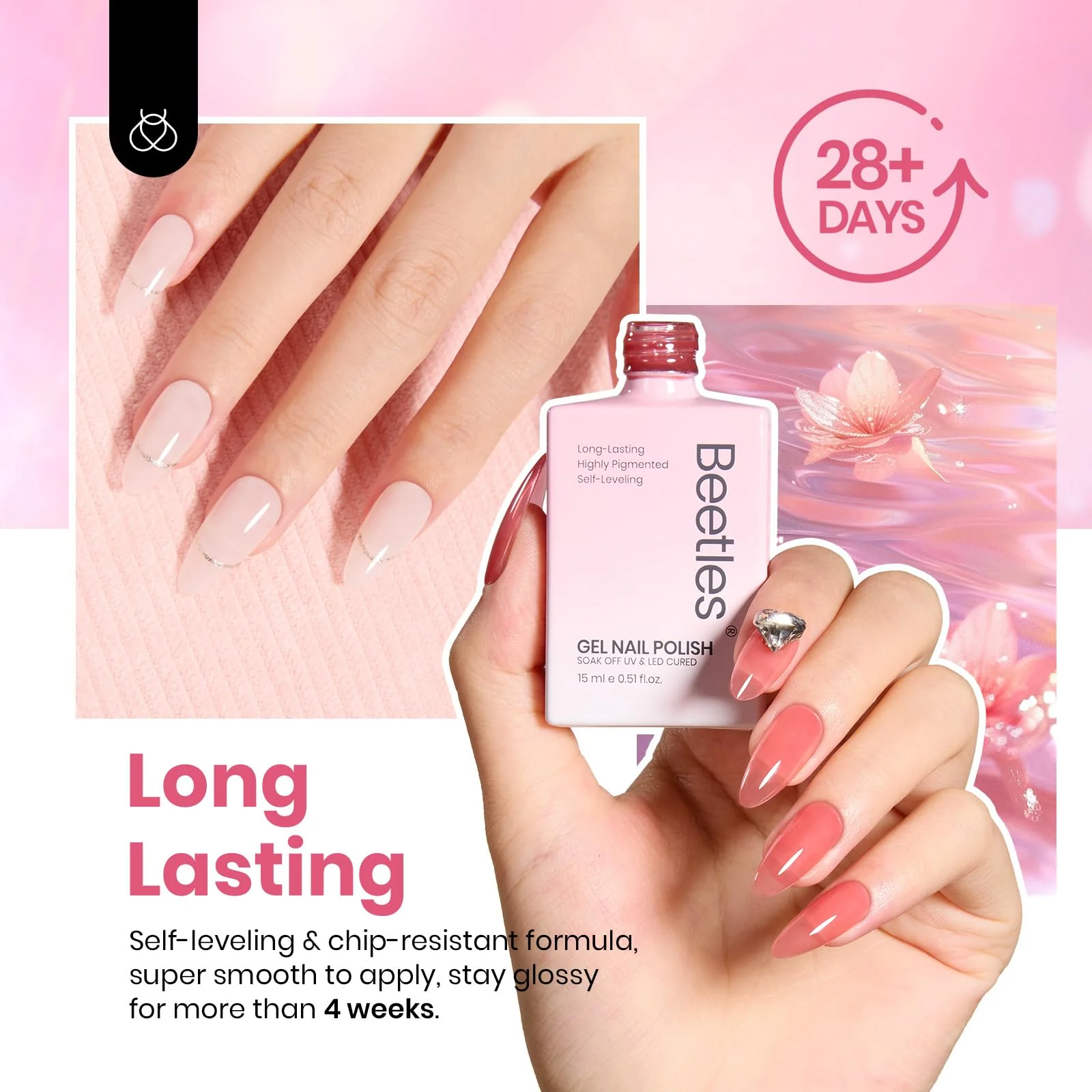 Hema-free Peachy Cream | Colorful Bottle 6 Color Each 15ml  Gel Polish - Image 6