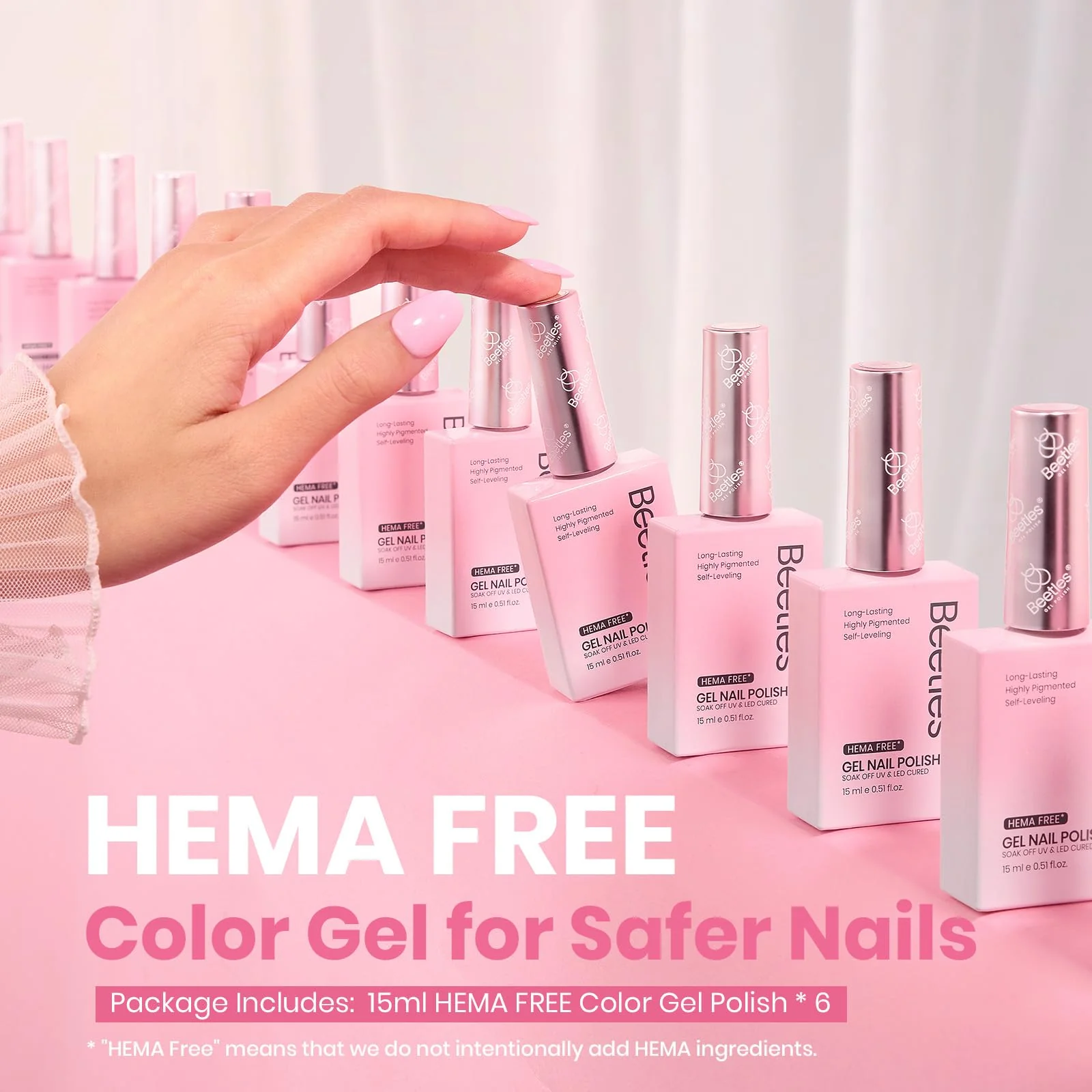 Hema-free Pink Romance | Spring Nails Colorful Bottle 6 Color Each 15ml  Gel Polish - Image 4