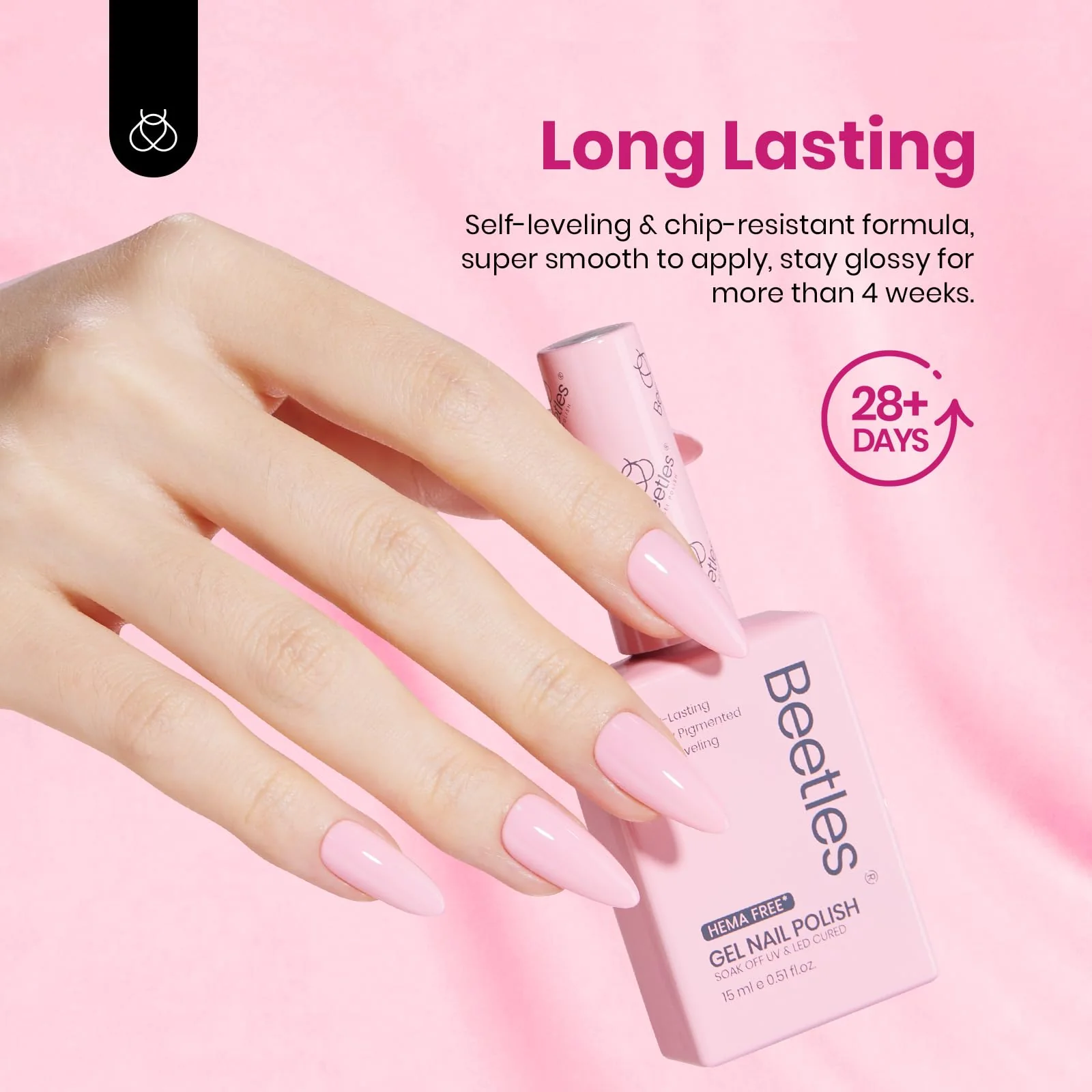 Hema Free Romantic Blush Spring Nails - Colorful Bottle 6 Color Each 15ml Gel Polish - Image 5