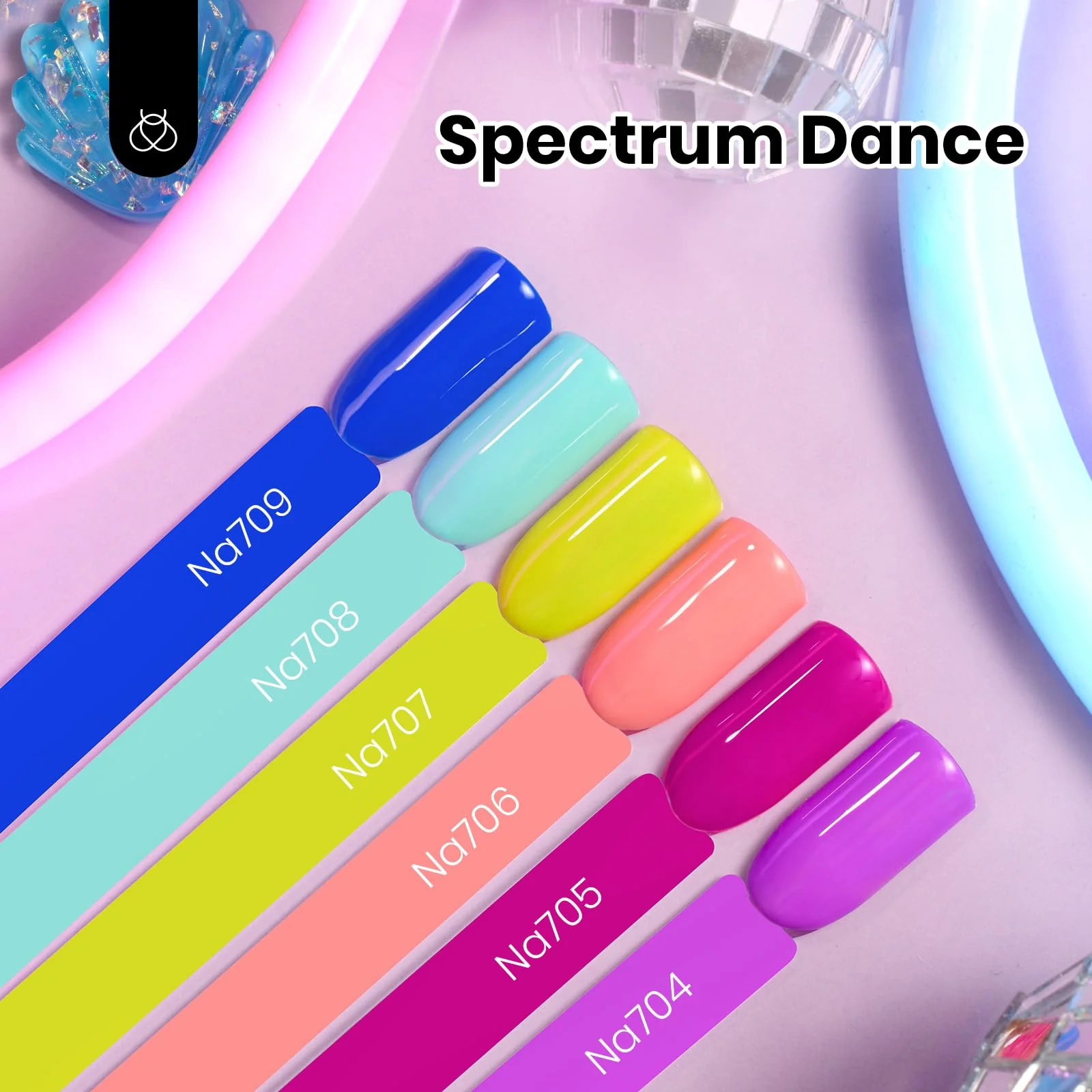 Hema-free Spectrum Dance | Spring Nails Colorful Bottle 6 Color Each 15ml Blue Yellow Pink Gel Polish - Image 4