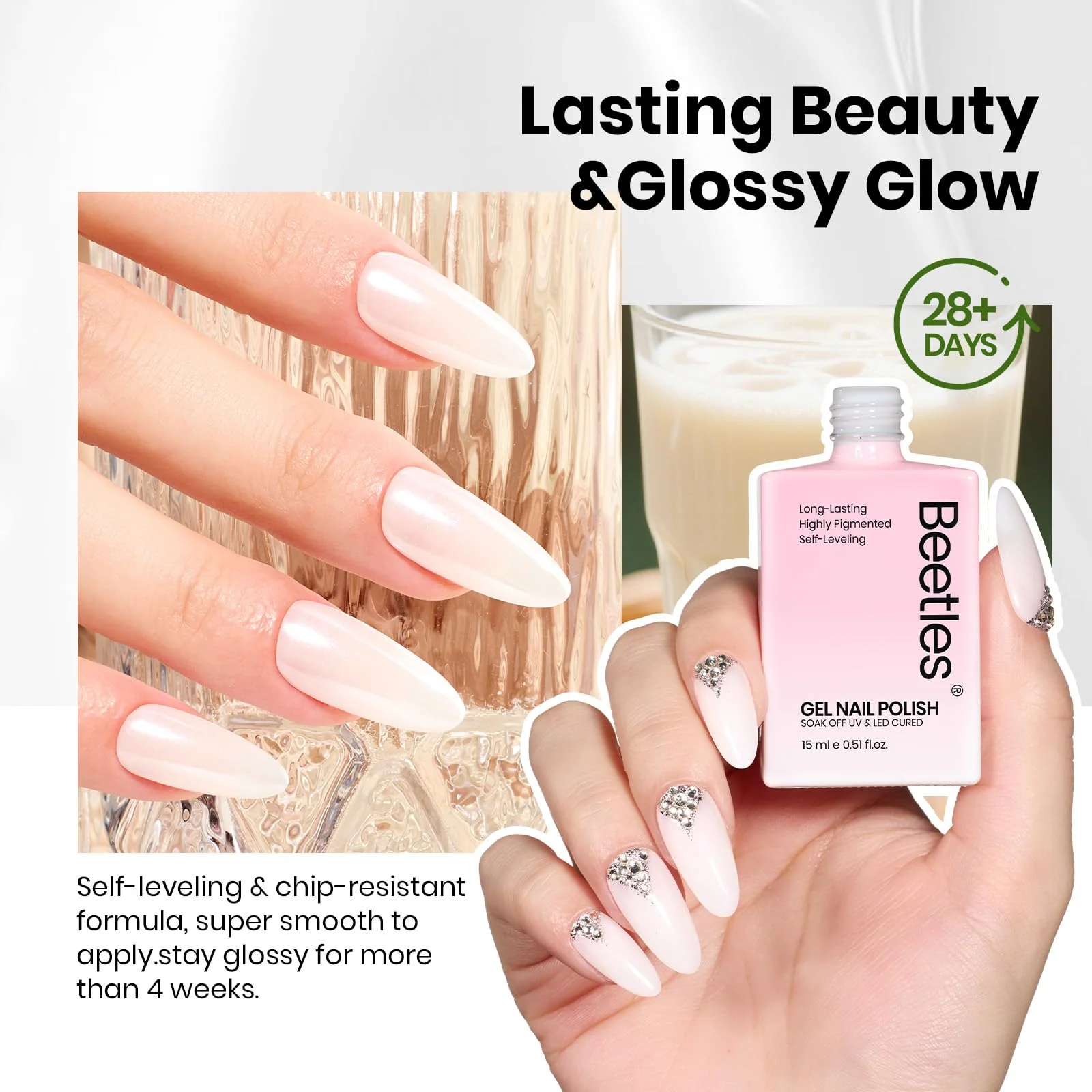 Hema - Free Vanila Milkshake Winter Spring Nails - 15ml Jelly Natural Nude Milky White Gel Nail Polish - Image 5