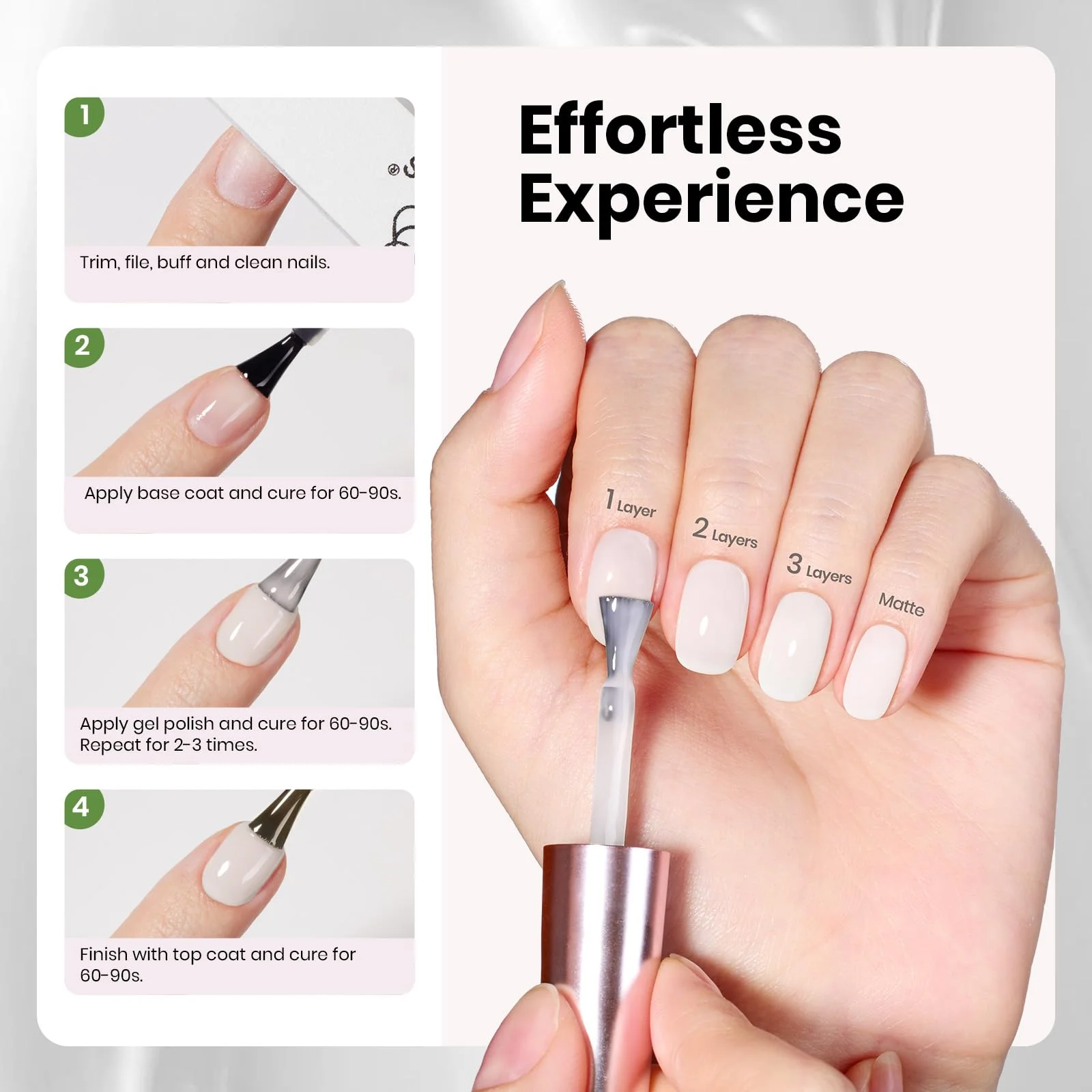 Hema - Free Vanila Milkshake Winter Spring Nails - 15ml Jelly Natural Nude Milky White Gel Nail Polish - Image 7