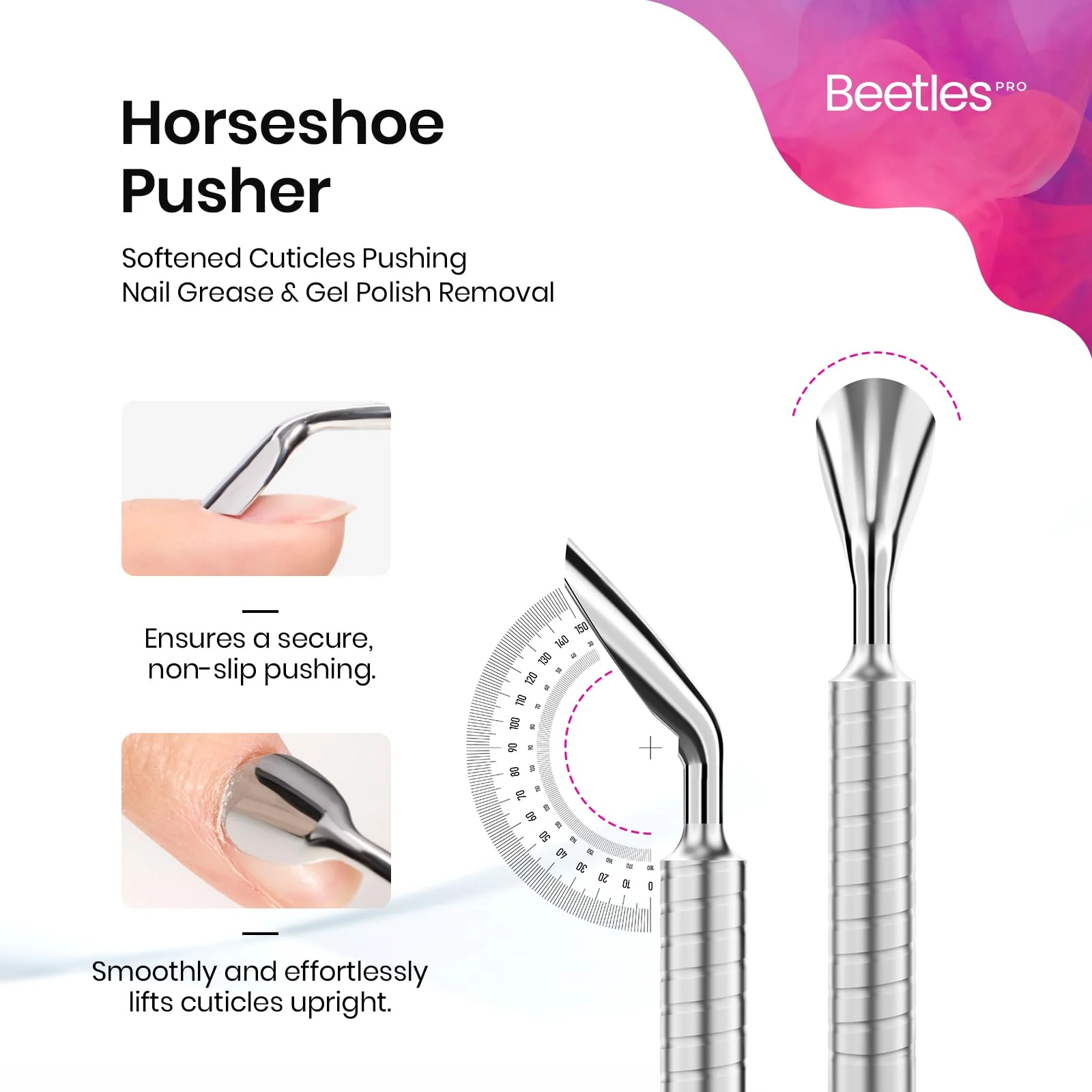 Horseshoe (11mm) and Angled Blade (13mm) for Precise Cuticle Beetles Nippers Professional Trimmer - Image 3