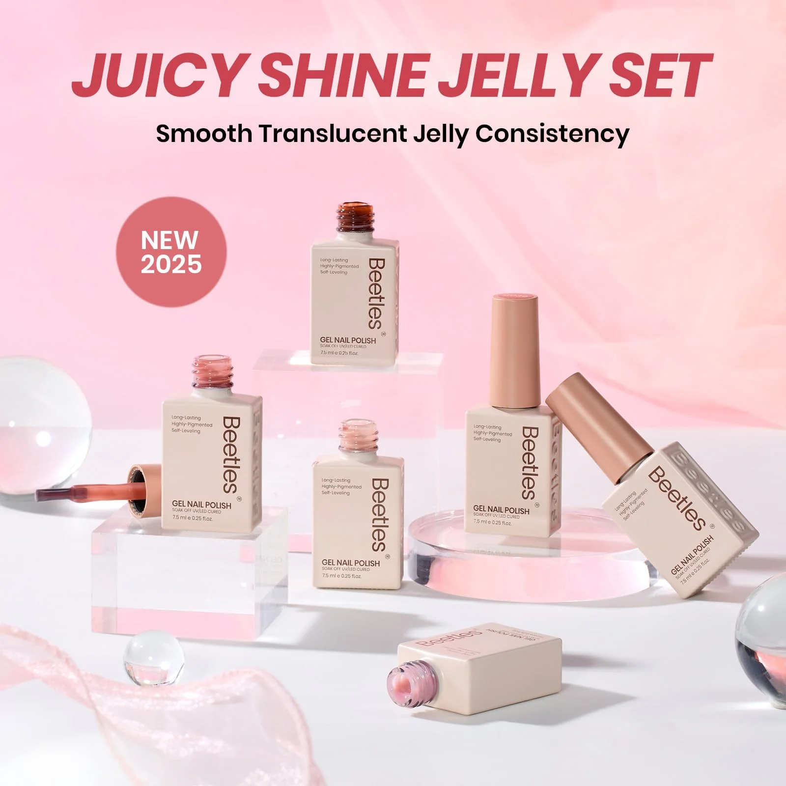 Juicy Shine Jelly Set - 6 Colors Gel Nail Polish Set - Image 7