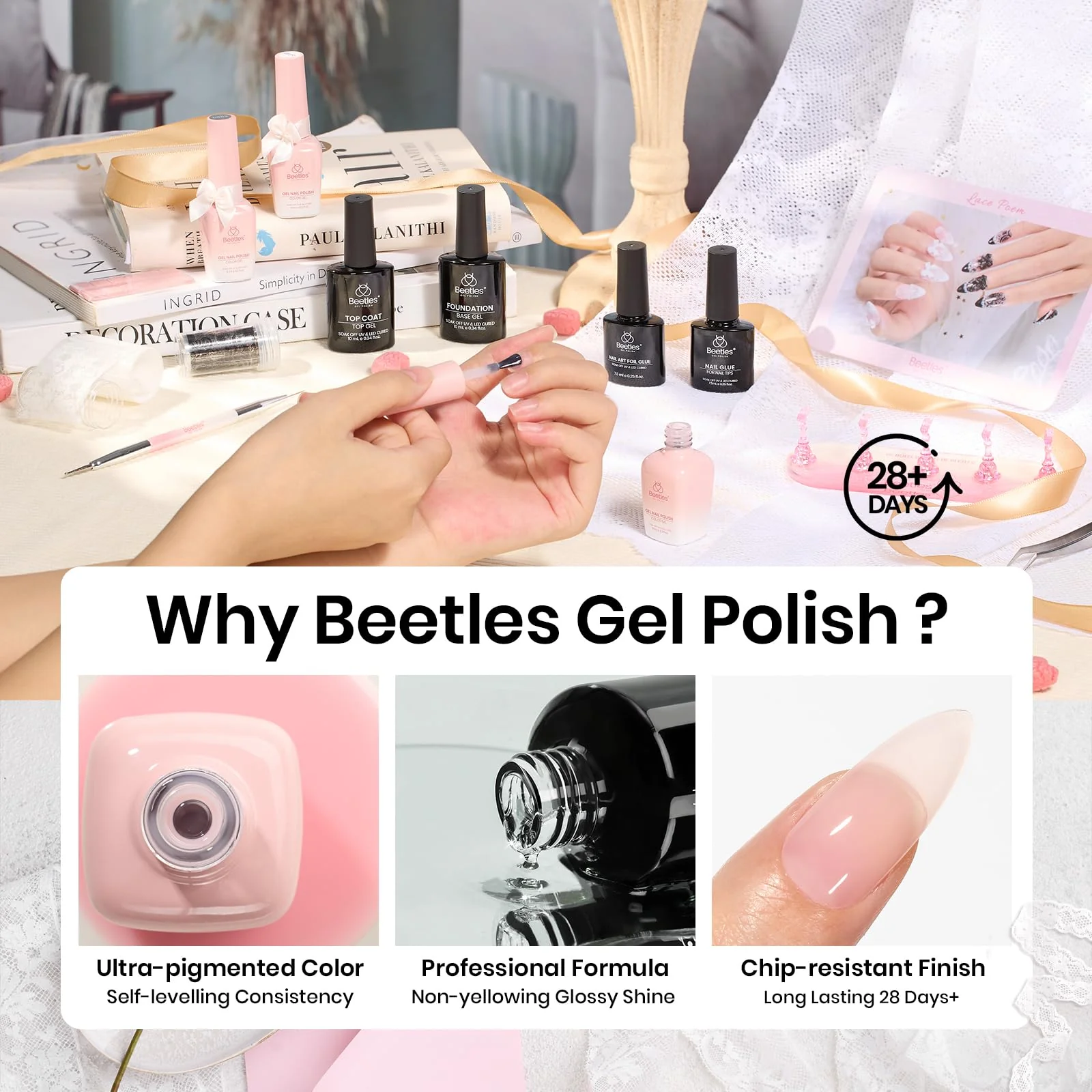Lace Poem | 3 Colors with All-Inclusive Nail Art Essentials Kits Larger Capacity Spring Nails - Image 5