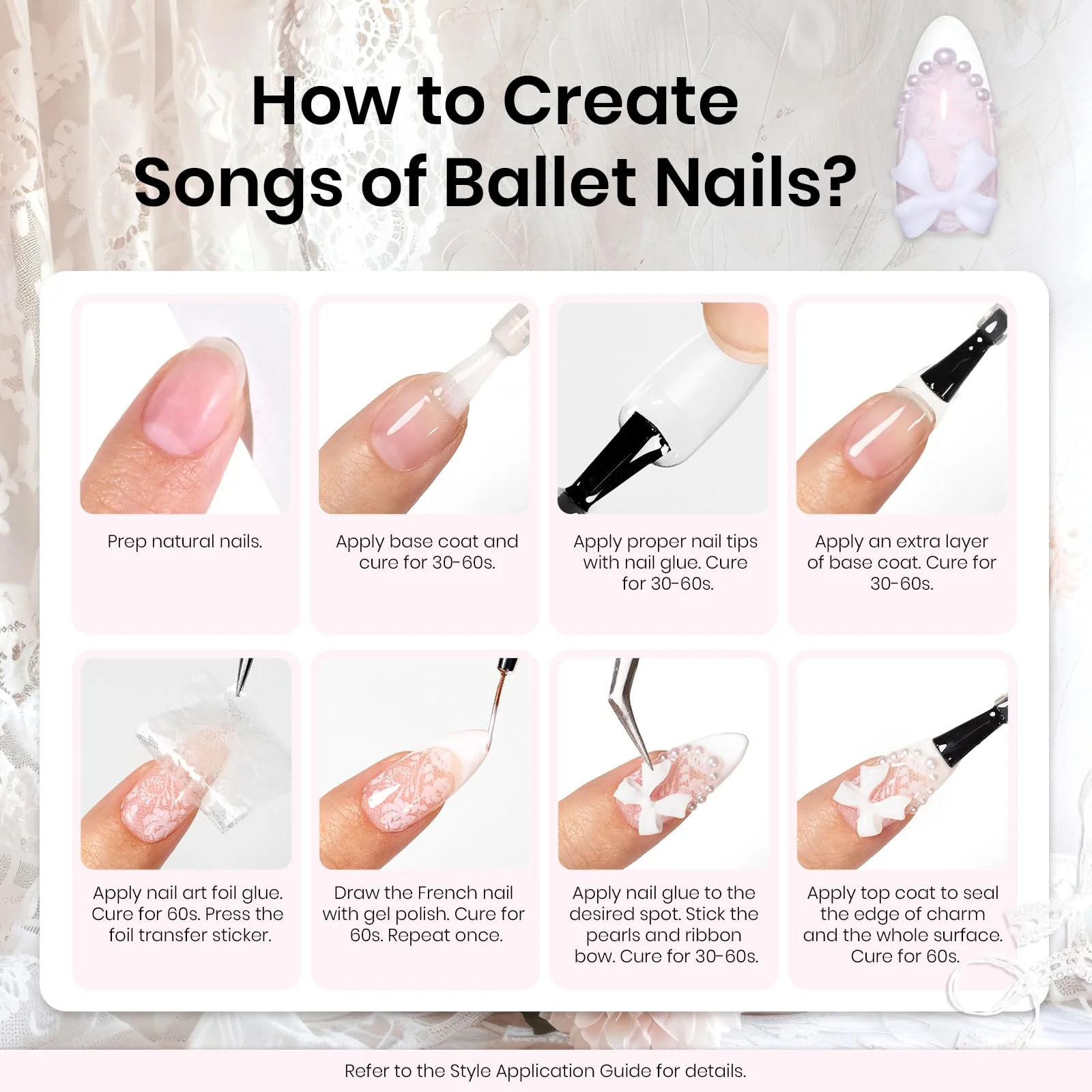 Lace Poem | 3 Colors with All-Inclusive Nail Art Essentials Kits Larger Capacity Spring Nails - Image 6