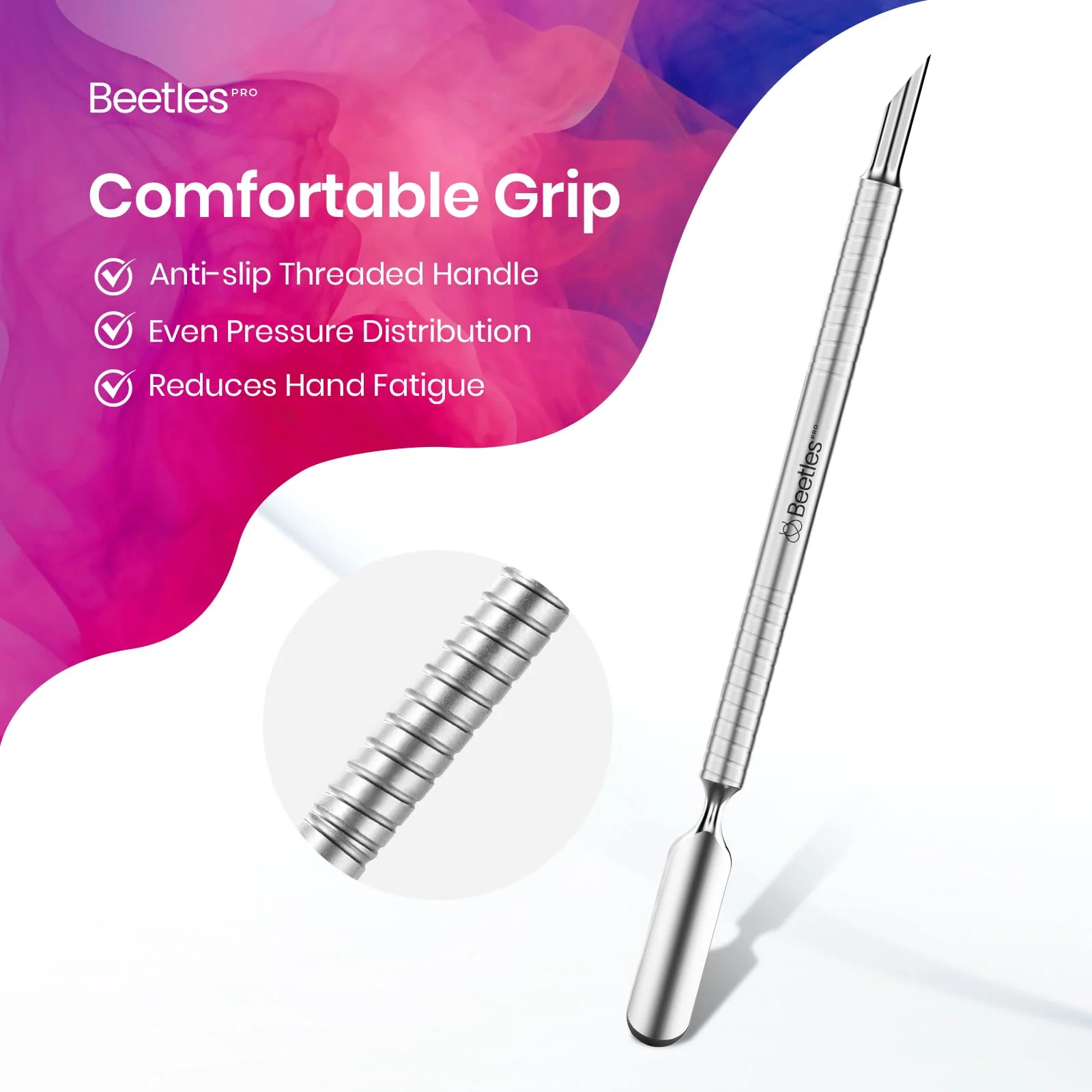 Loop Pusher 23mm + Beveled Pusher 9mm Beetles Cuticle Nippers Professional Trimmer - Image 5