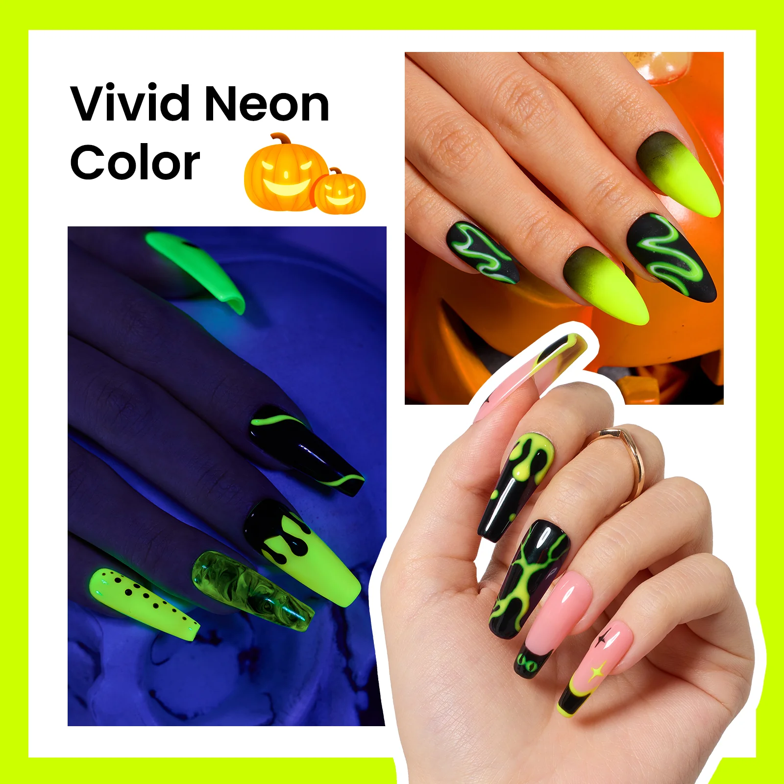 Luminous Yellow Noctilucent | 15ml Glitter Gel Polish - Image 3