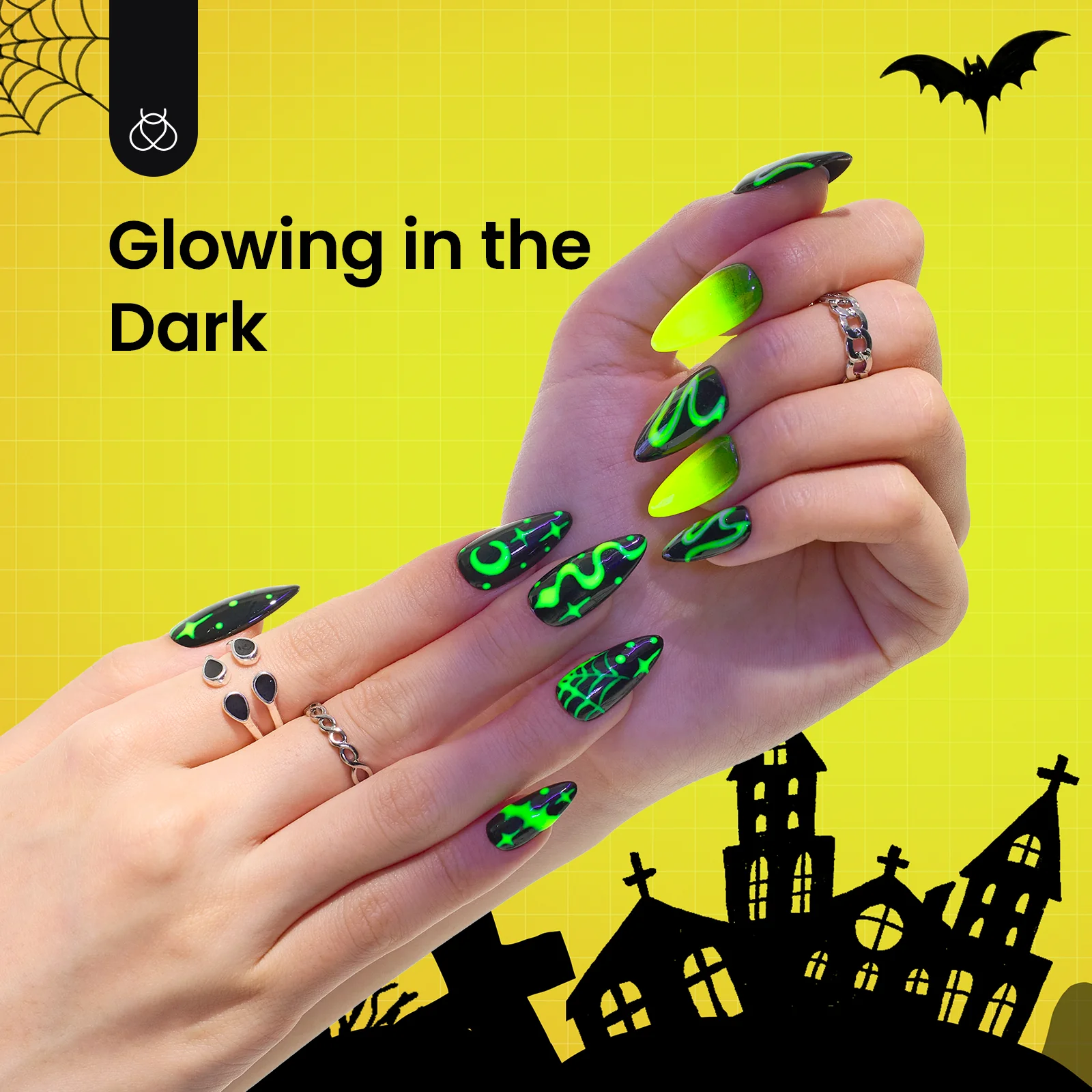Luminous Yellow Noctilucent | 15ml Glitter Gel Polish - Image 4