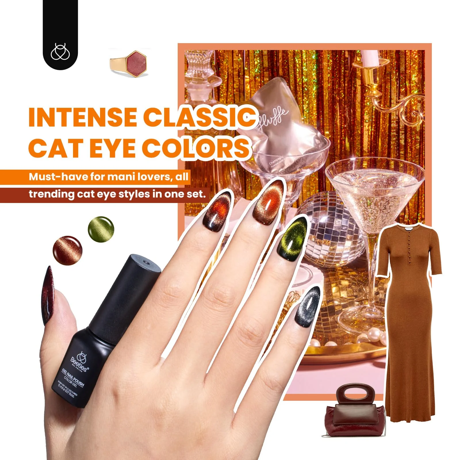 Beetles Lush Velvet Cat Eye Spring Nails 20 Gel Colors Set - Image 4