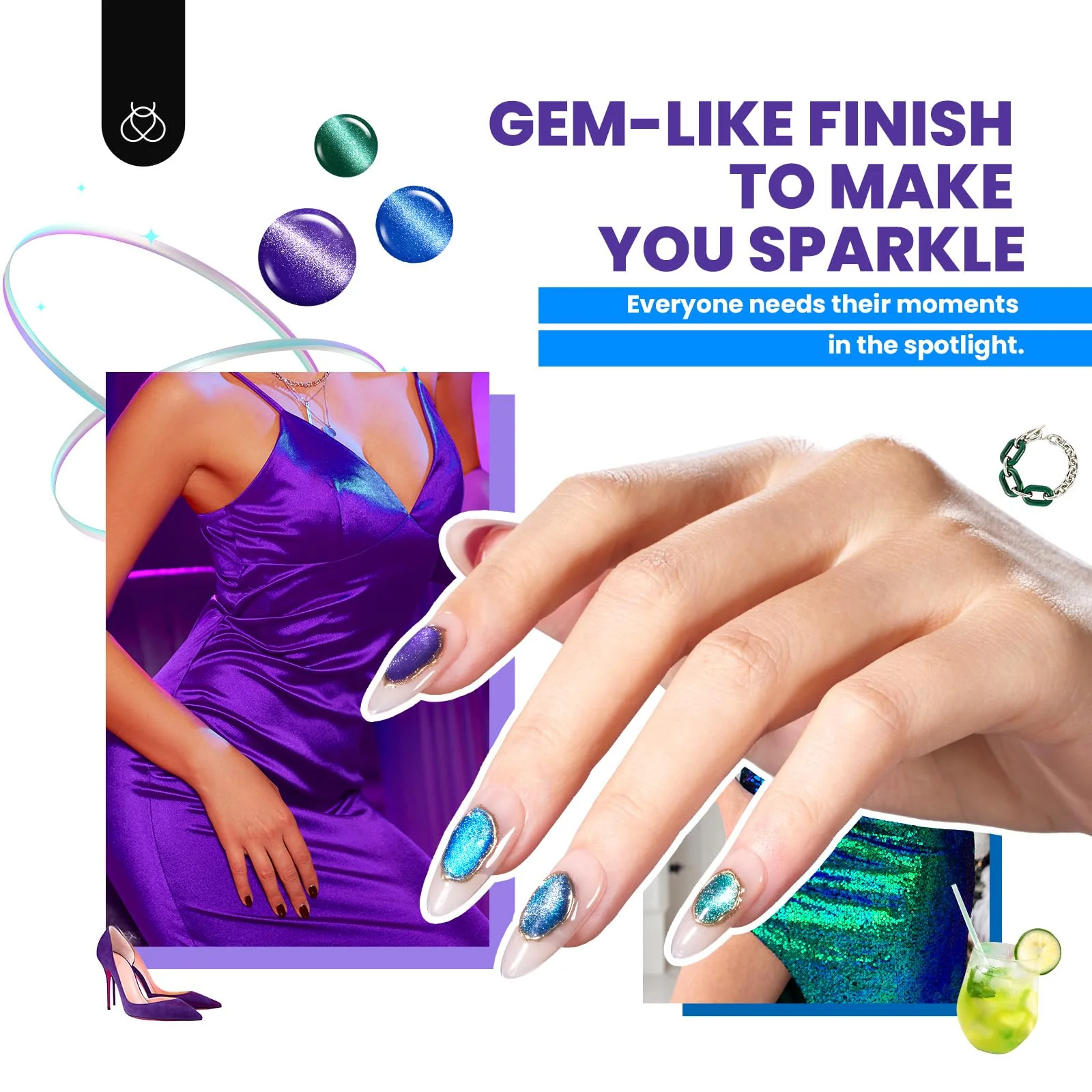 Beetles Lush Velvet Cat Eye Spring Nails 20 Gel Colors Set - Image 5
