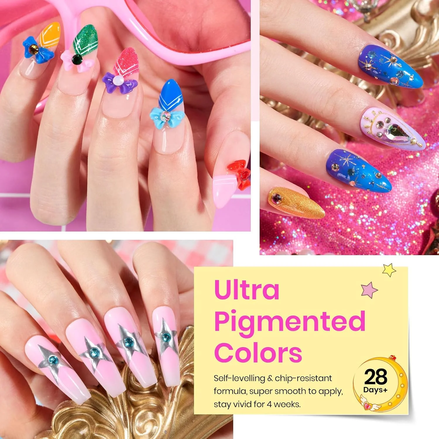 Manga Heroine-20 Gel Colors Spring Nails Set with Top and Base Coat (5ml/Each) - Image 4