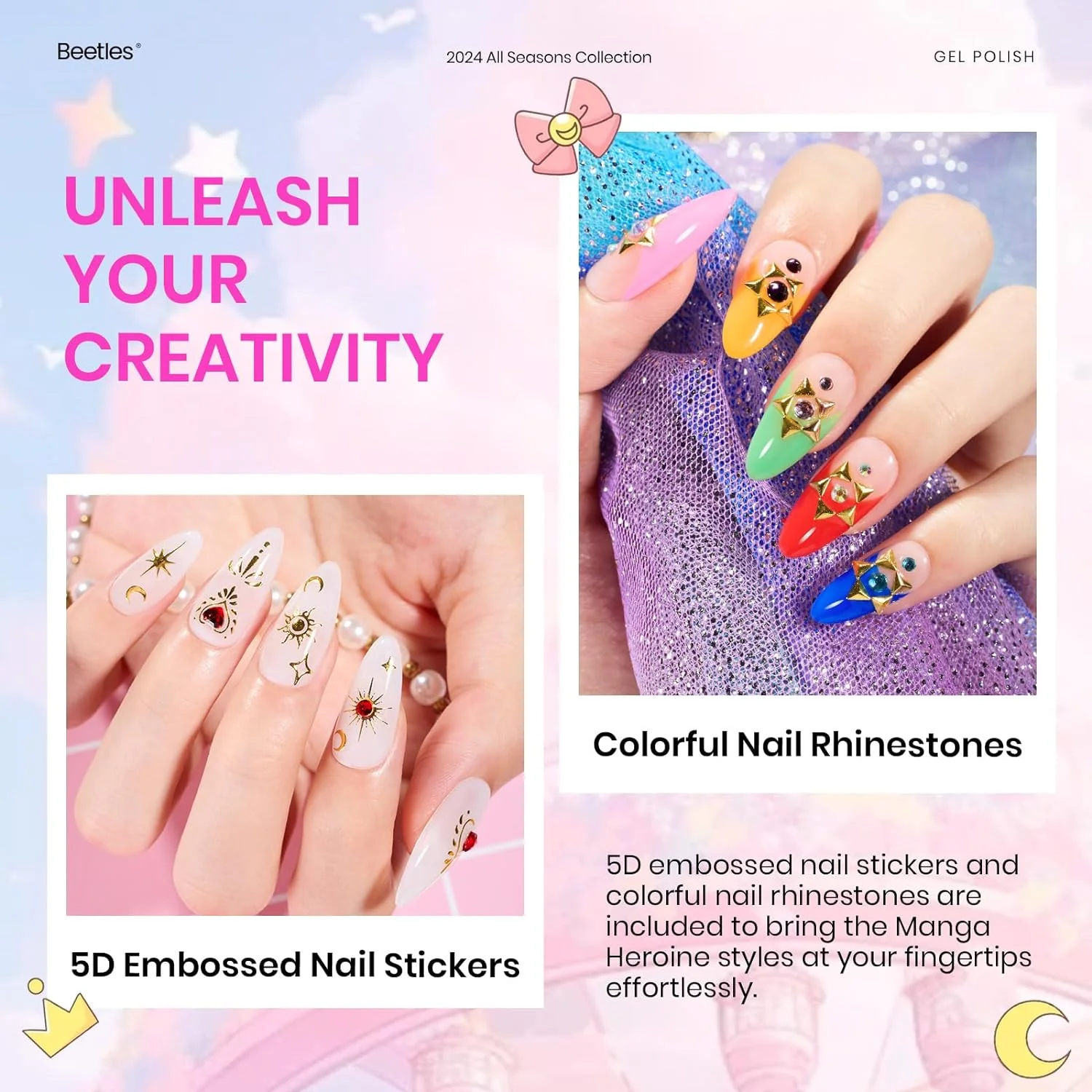 Manga Heroine-20 Gel Colors Spring Nails Set with Top and Base Coat (5ml/Each) - Image 6
