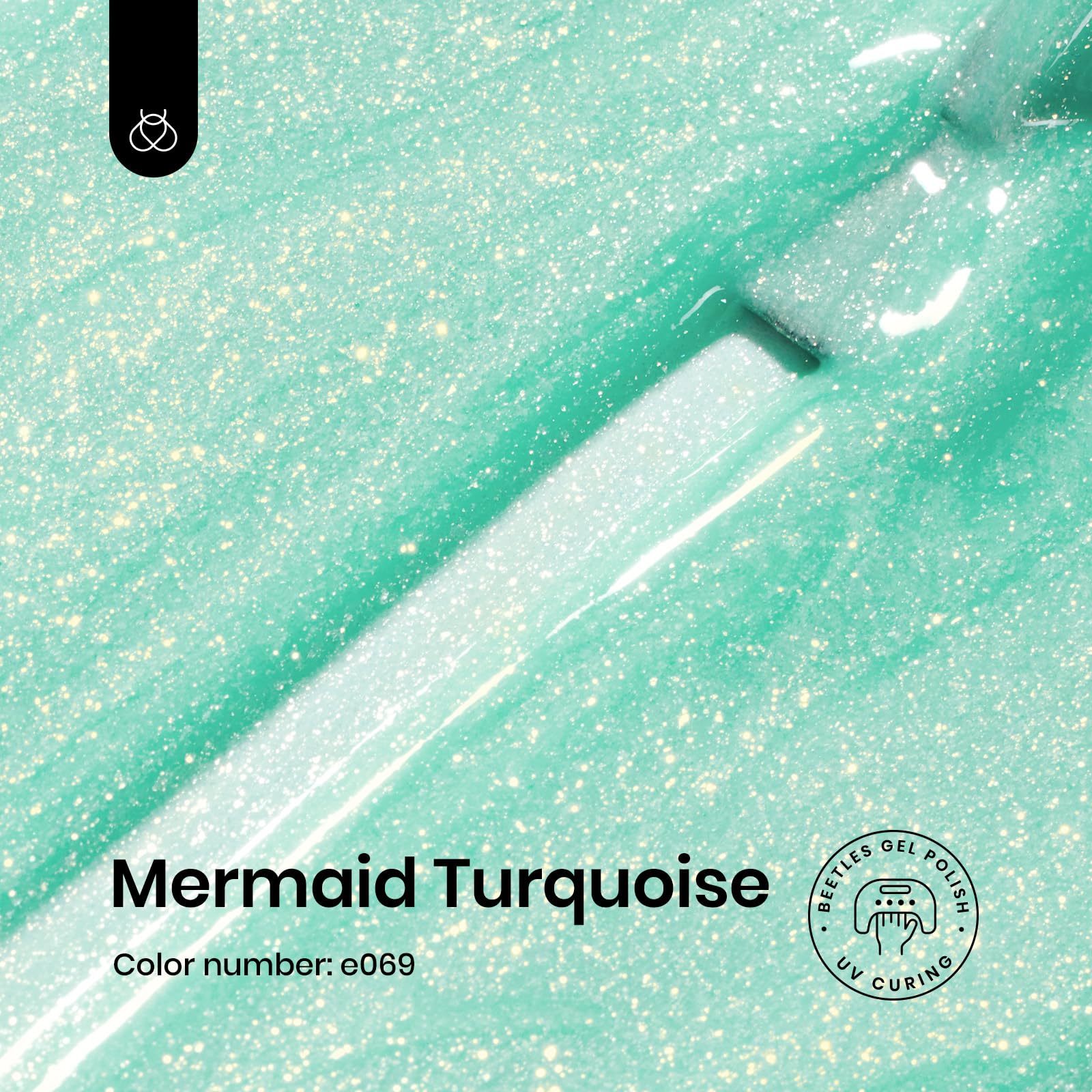 Mermaid Turquoise #e069 |15ml Pearl Shell Gel Polish - Image 3
