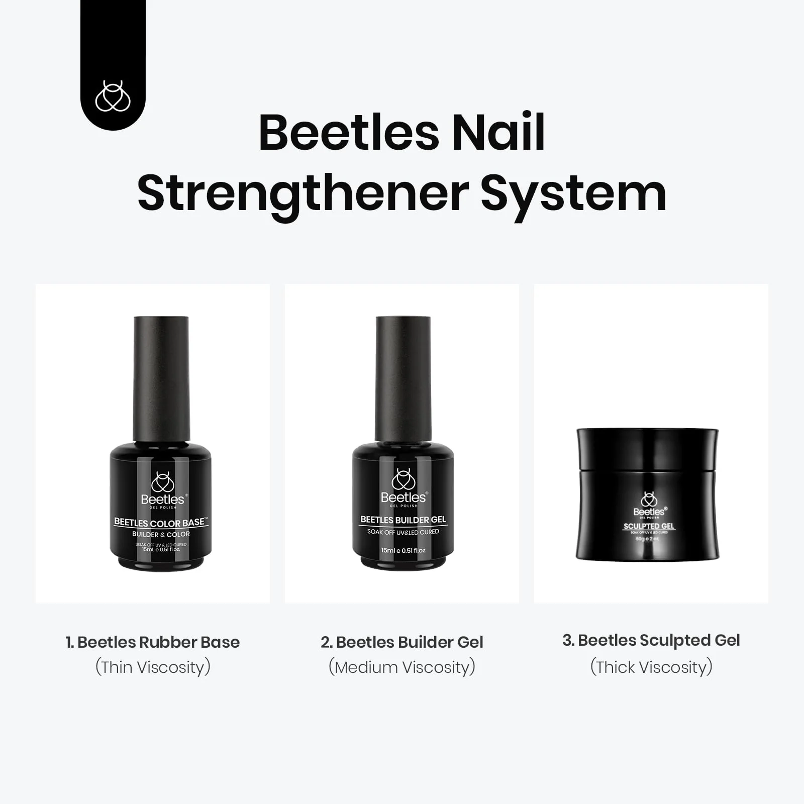 Milky White | Beetles Builder Gel For Nails 15ml Milky White Rubber Base Gel Polish - Image 6