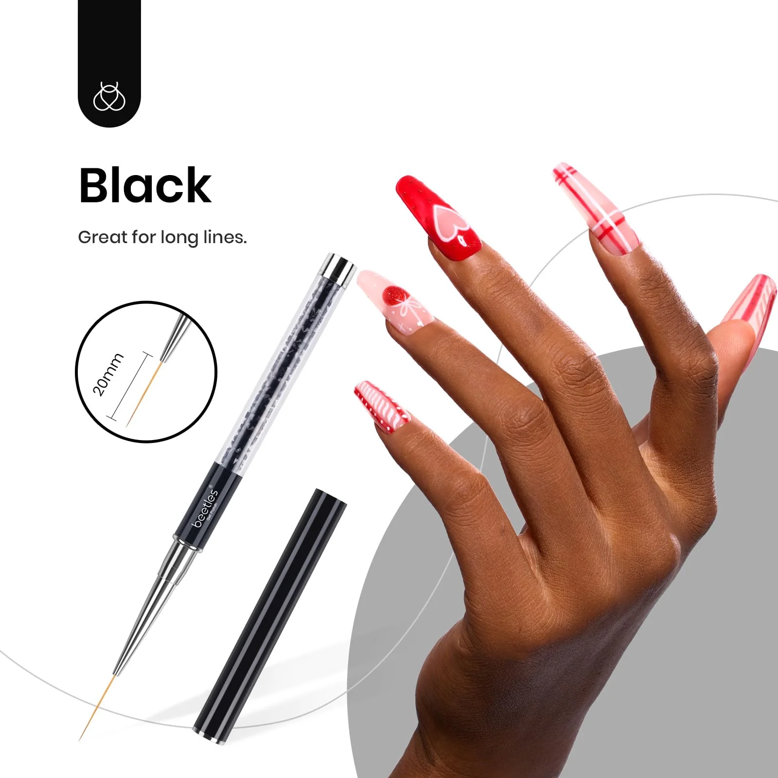 5-Piece Nail Art Liner Brush Set: Precision Gel Application - Image 3