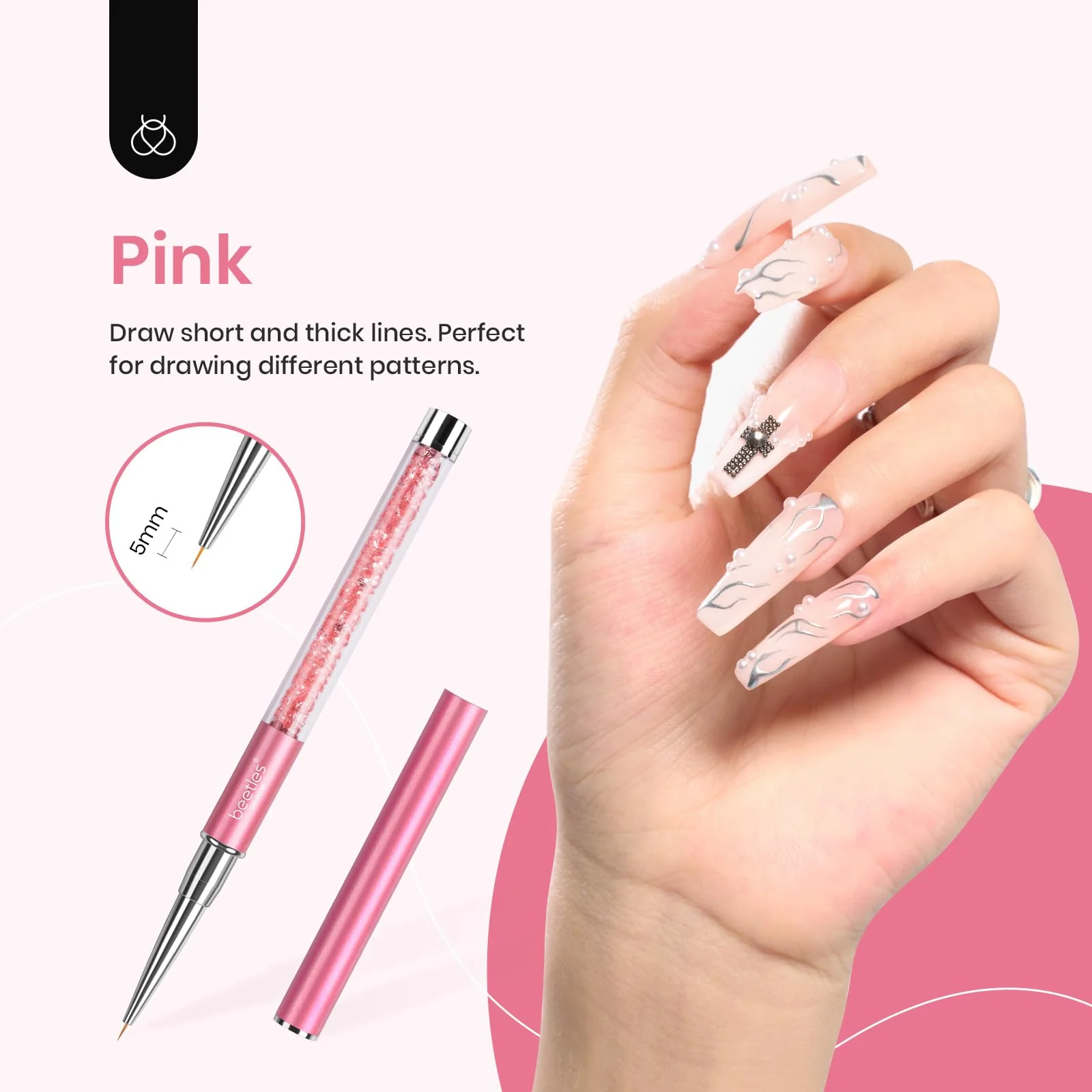 5-Piece Nail Art Liner Brush Set: Precision Gel Application - Image 4