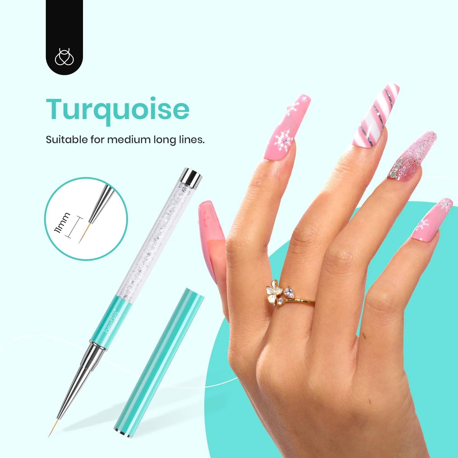 5-Piece Nail Art Liner Brush Set: Precision Gel Application - Image 7