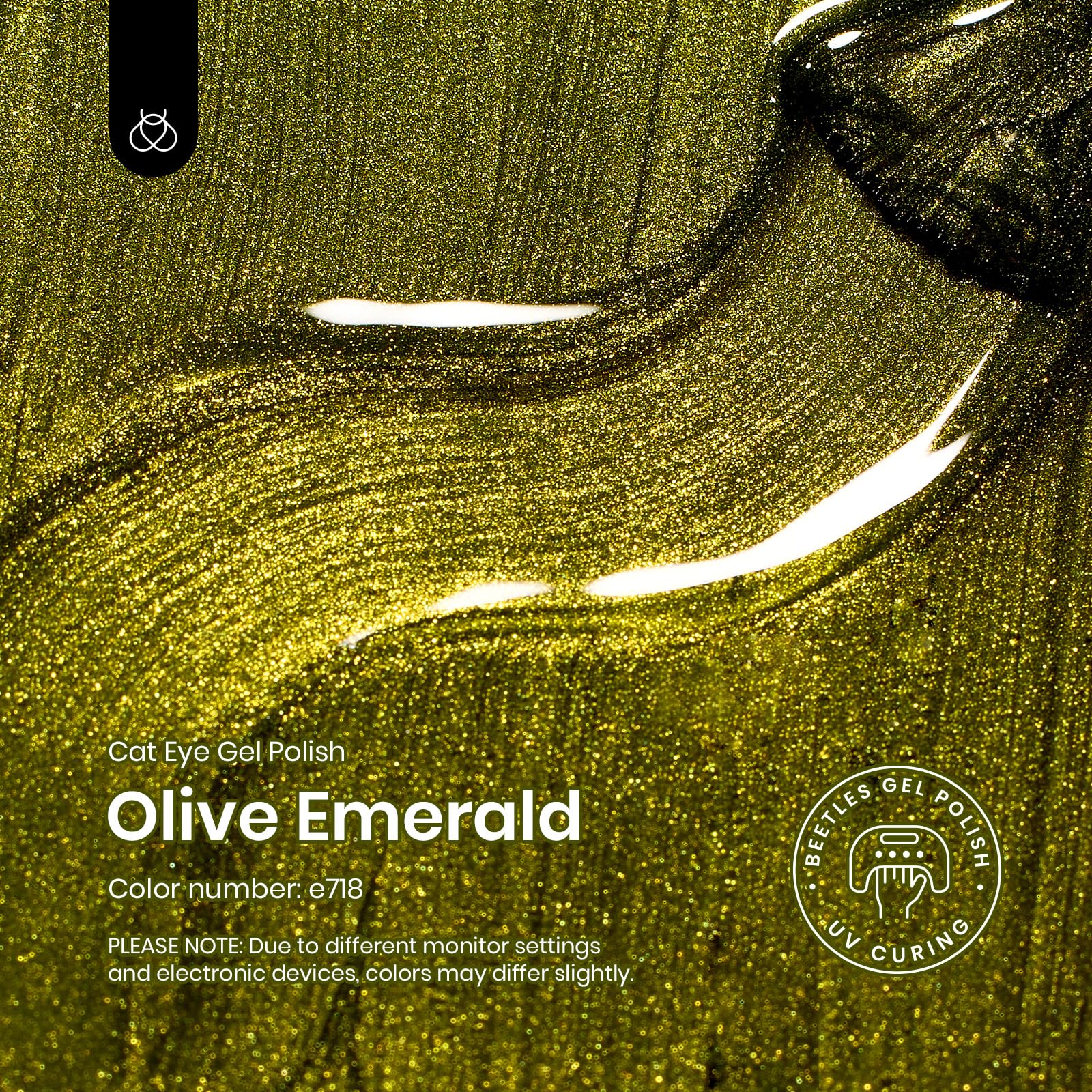Olive Green Cat Eye Gel |15ml Holographic Glitter Nail Gel Polish - Image 5