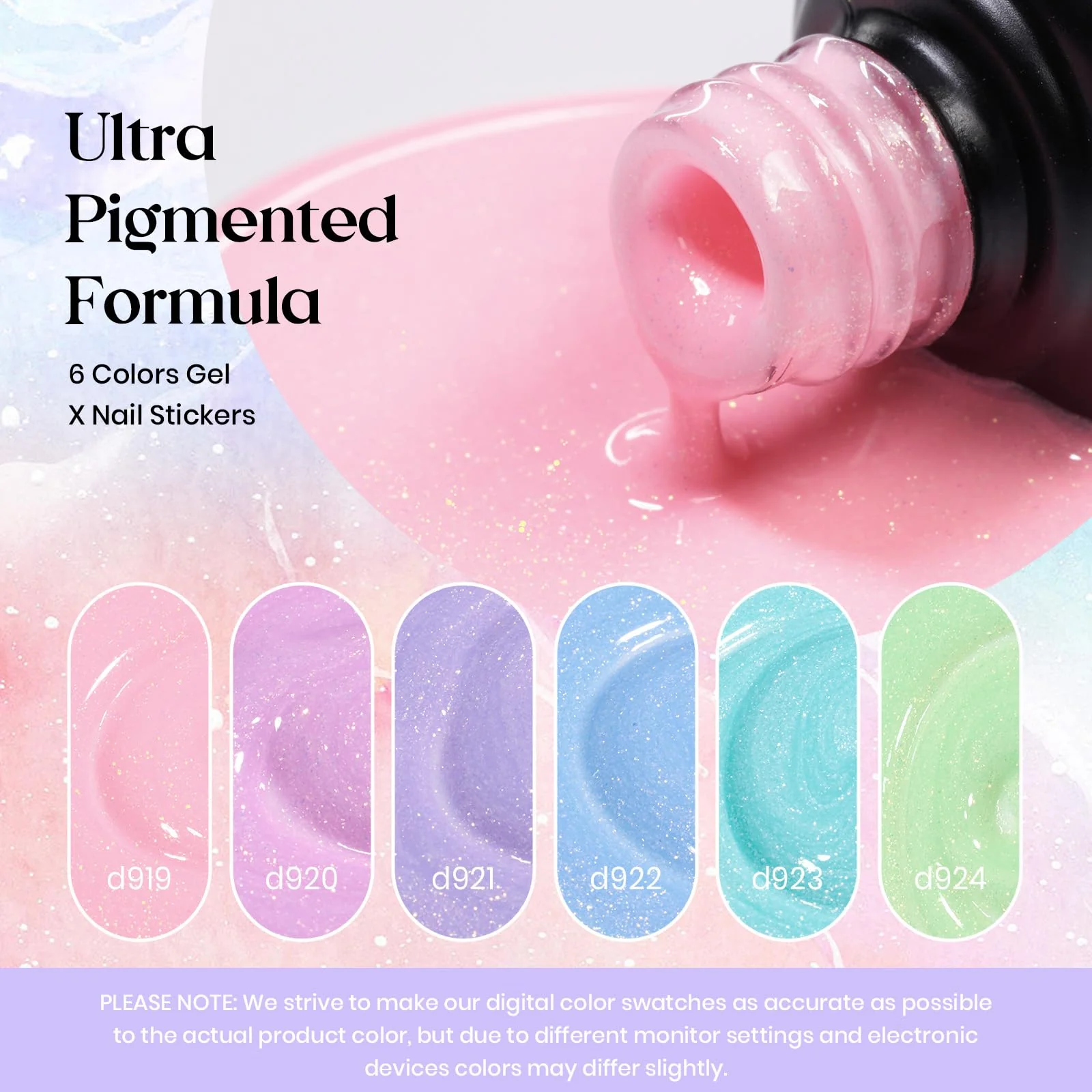 Pastel Dream | 6 Colors Spring Nails Pearl Shell Gel Polish Set - Image 3