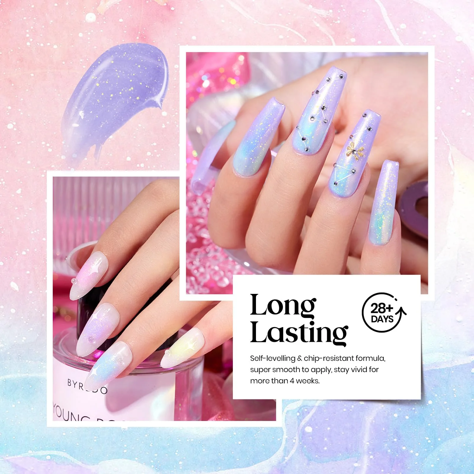 Pastel Dream | 6 Colors Spring Nails Pearl Shell Gel Polish Set - Image 5