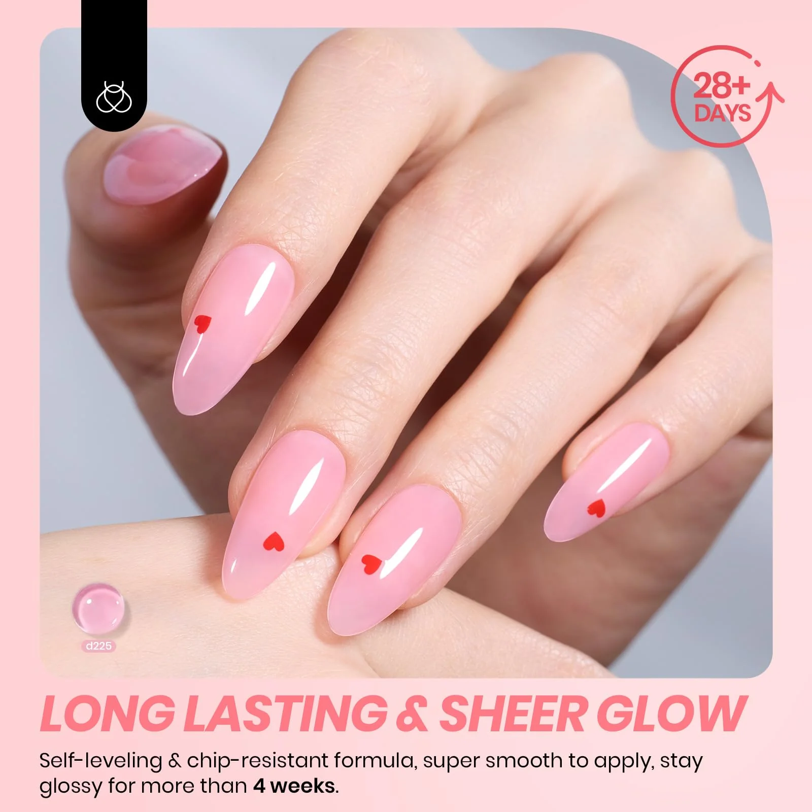Peach Sparkle | Color Base Spring Nails Nude Ge Gel Polish 6 Colors Set - Image 4