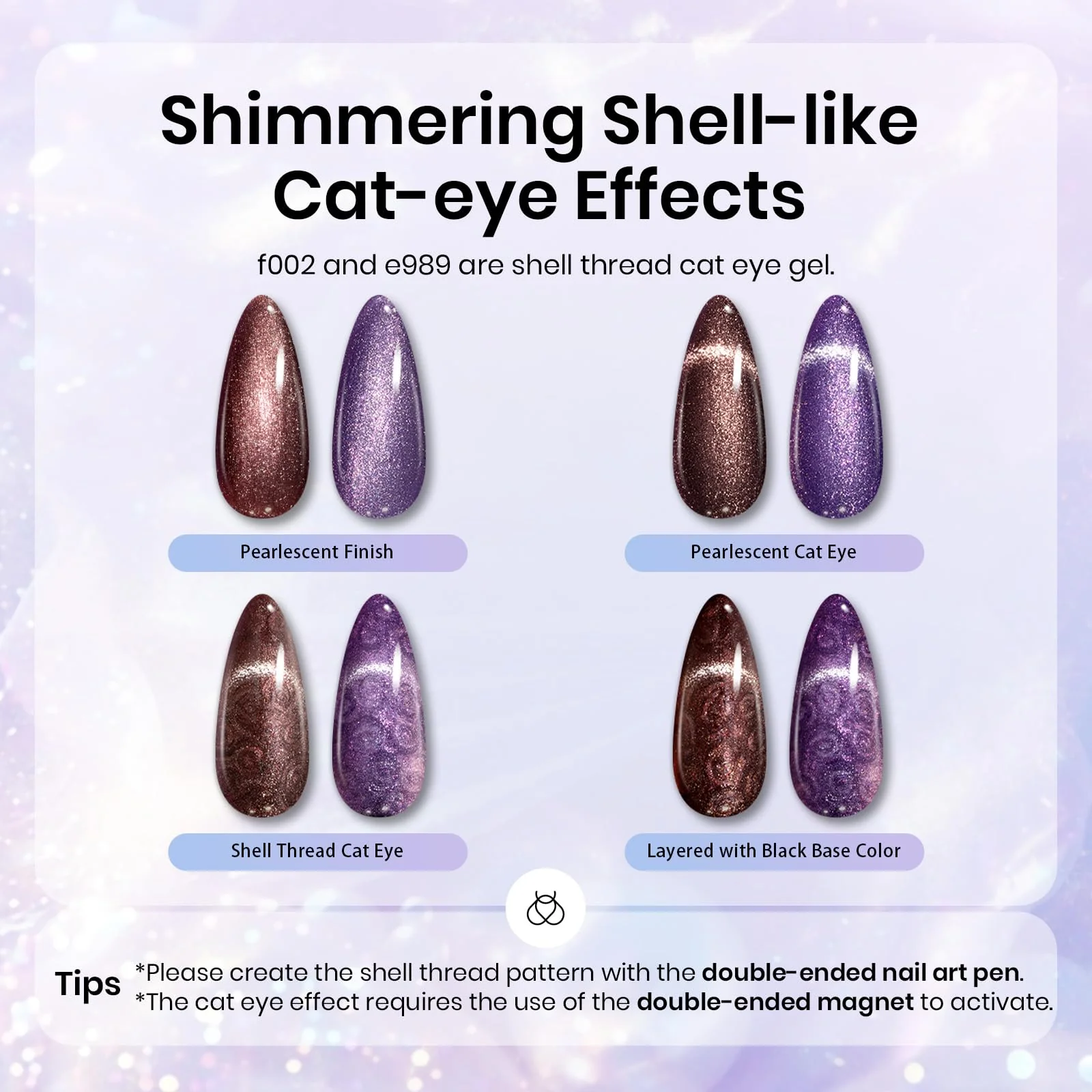 Pearl Shell Cat Eye Glitter 20 Gel Colors Set - Image 5