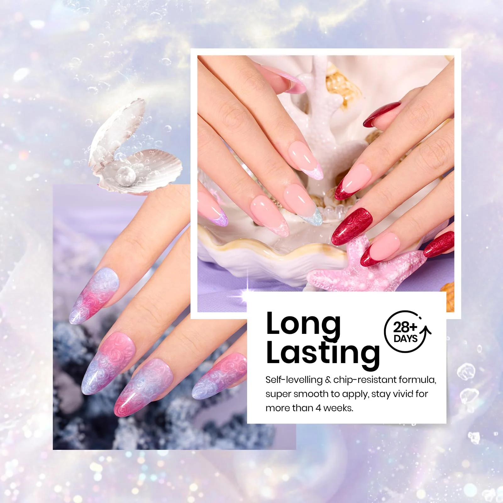 Pearl Shell Cat Eye Glitter 20 Gel Colors Set - Image 6