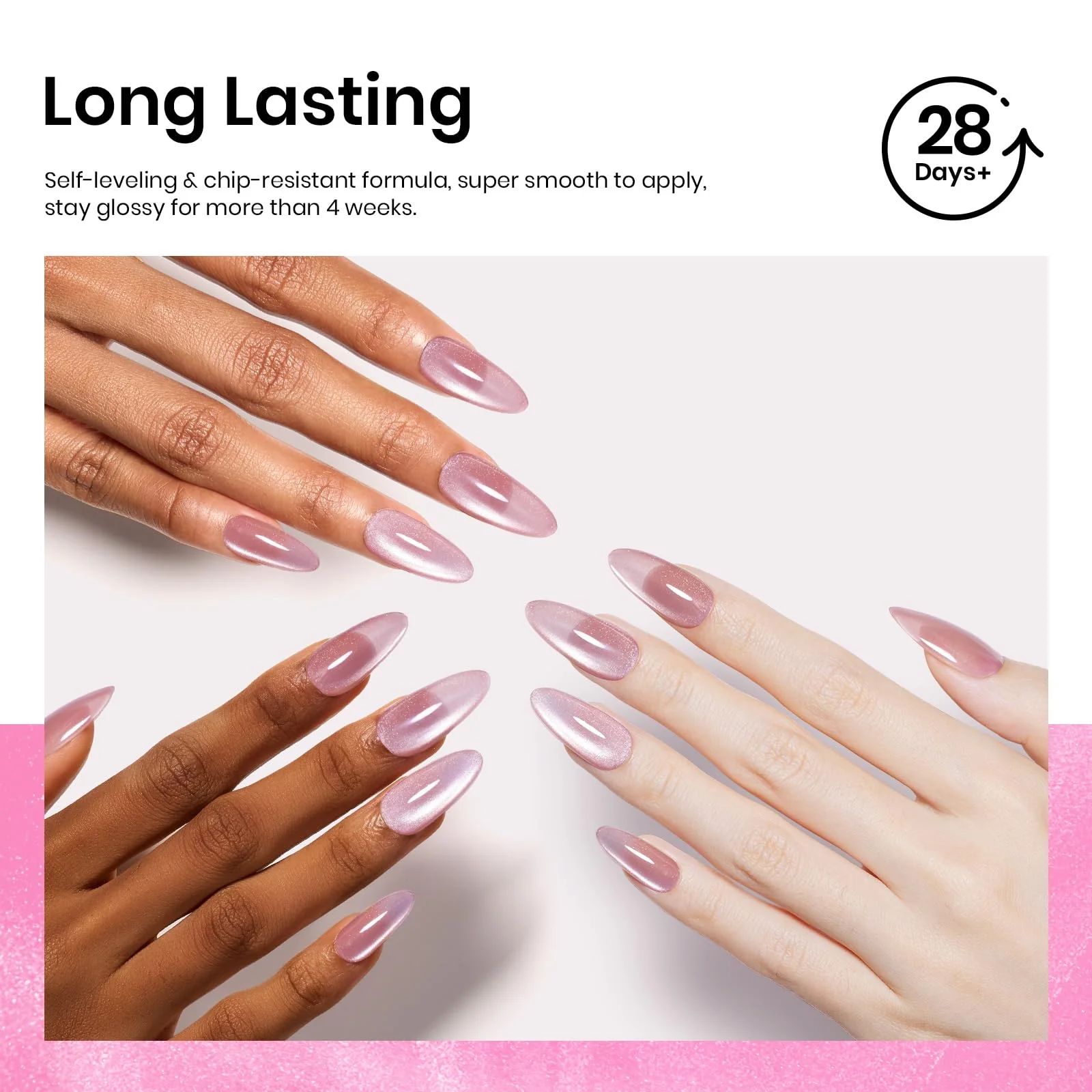 Pink Cat Eye |15ml Holographic Glitter Nail Gel Polish - Image 5