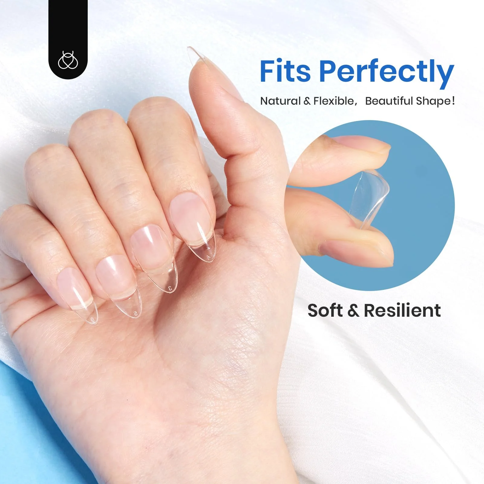 Pre-Shape Clear Short Almond Nail Gelly Tips-504pcs#043 - Image 6